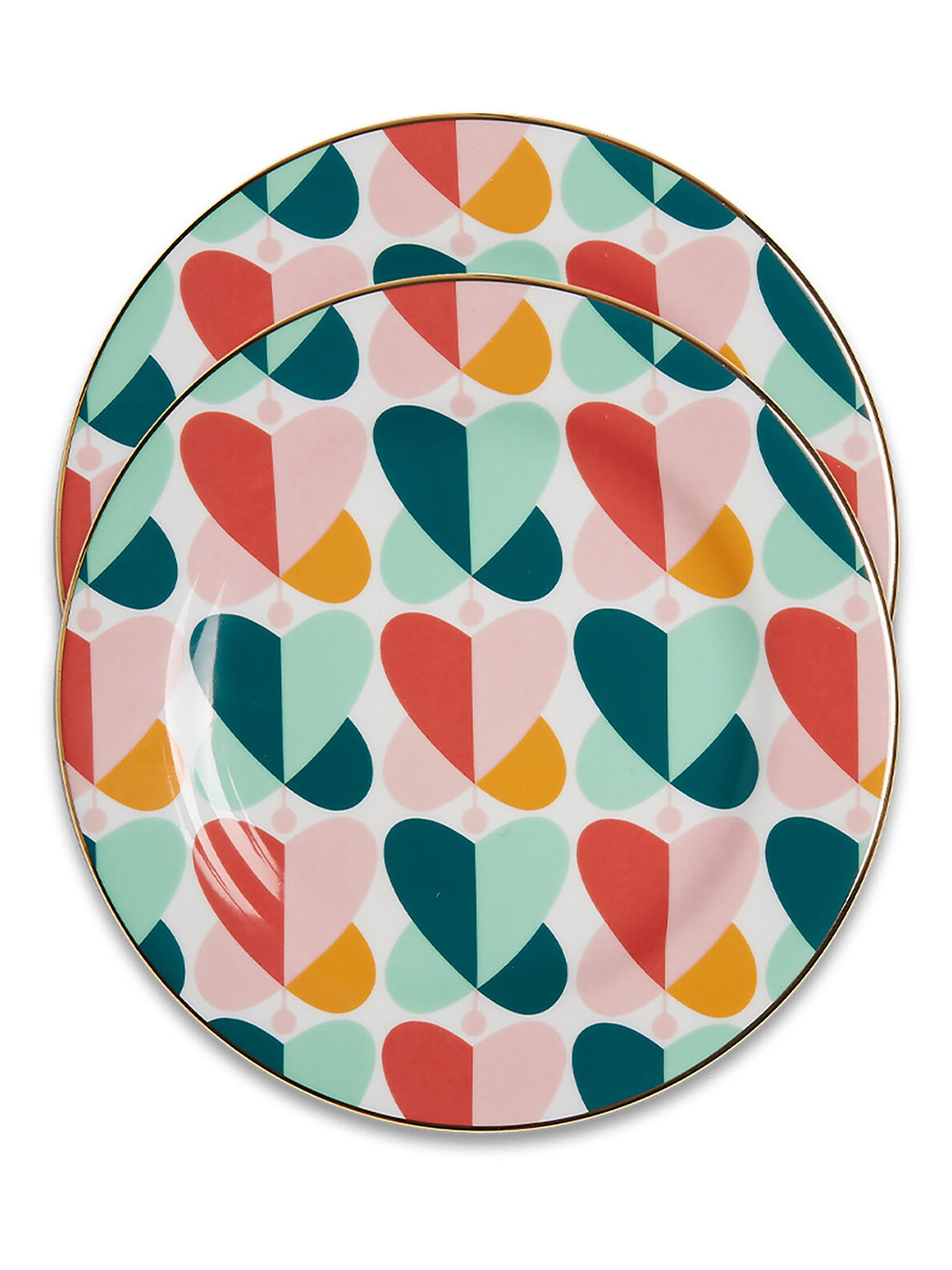 La DoubleJ Dessert Plates Set of 2 - Farfalle Multicolor