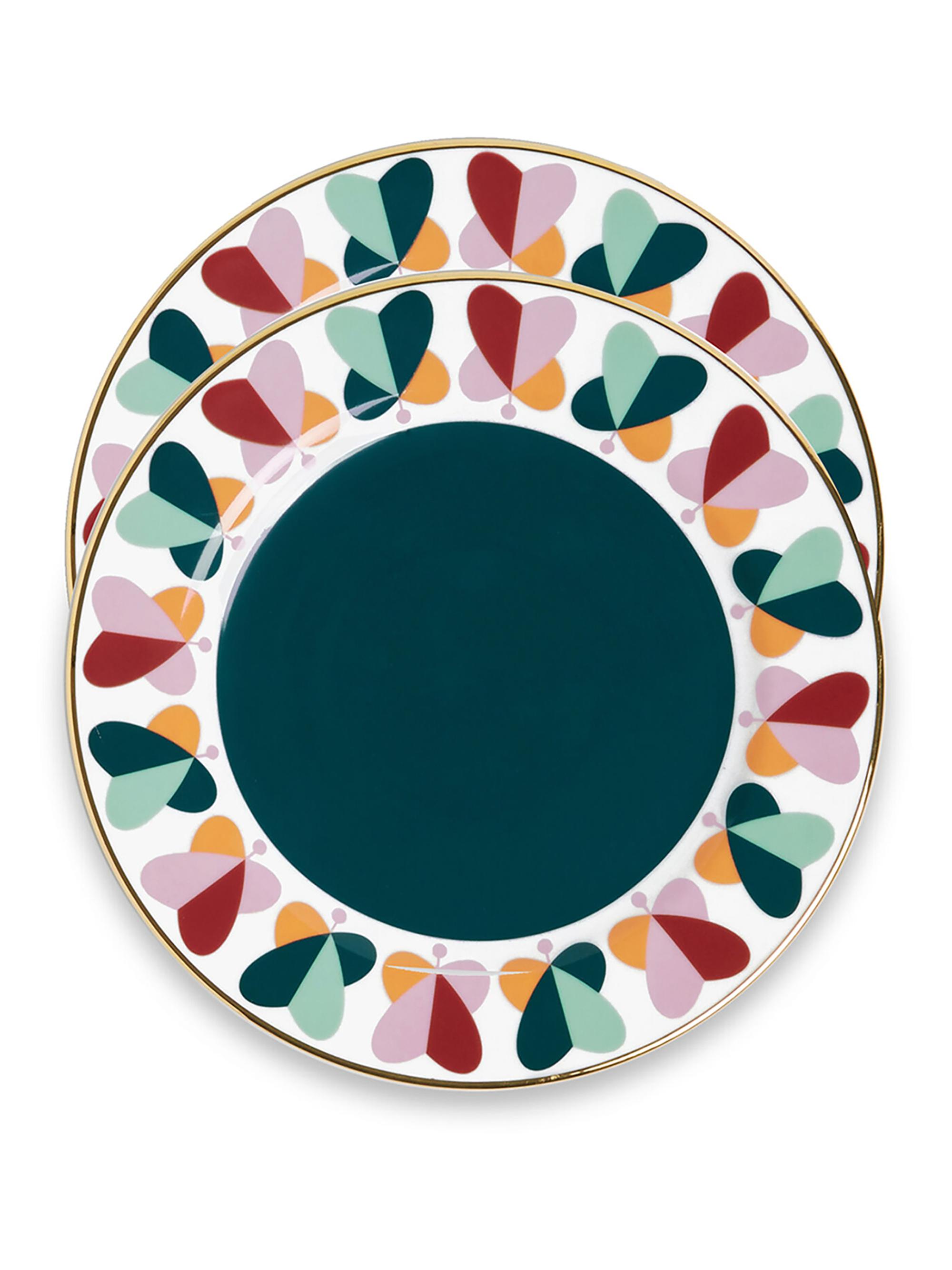 La DoubleJ Dessert Plates Set of 2 - Farfalle Ring Green