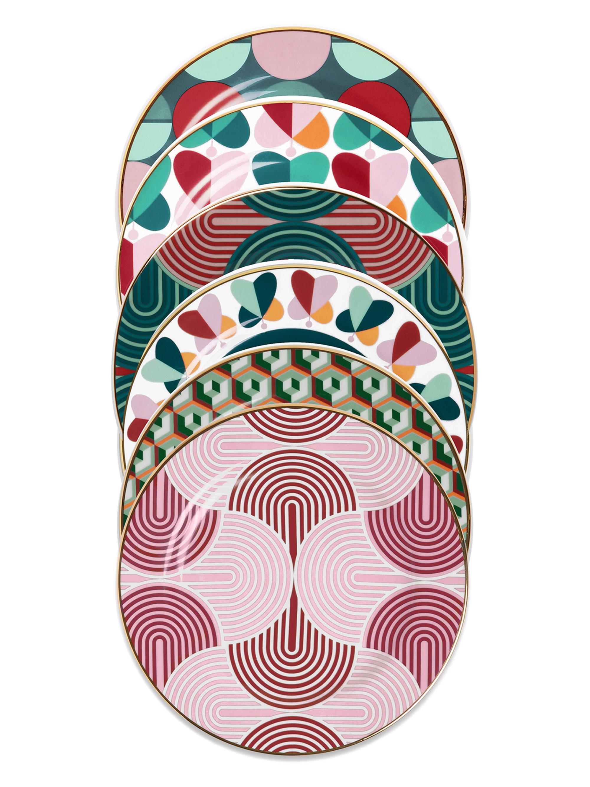 La DoubleJ Dessert Plates Set of 6 - Slinky Mix