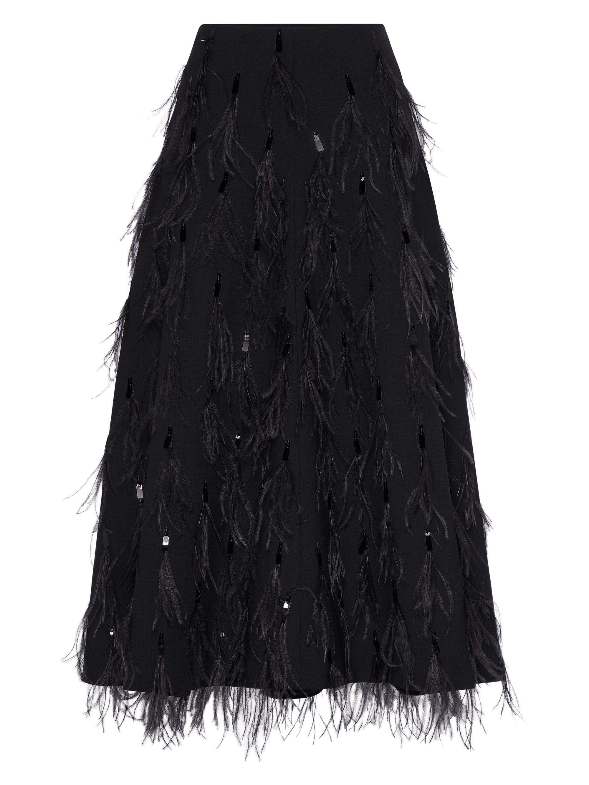 Brunello Cucinelli Women's Tropical Luxury Wool Circle Skirt - Anthracite