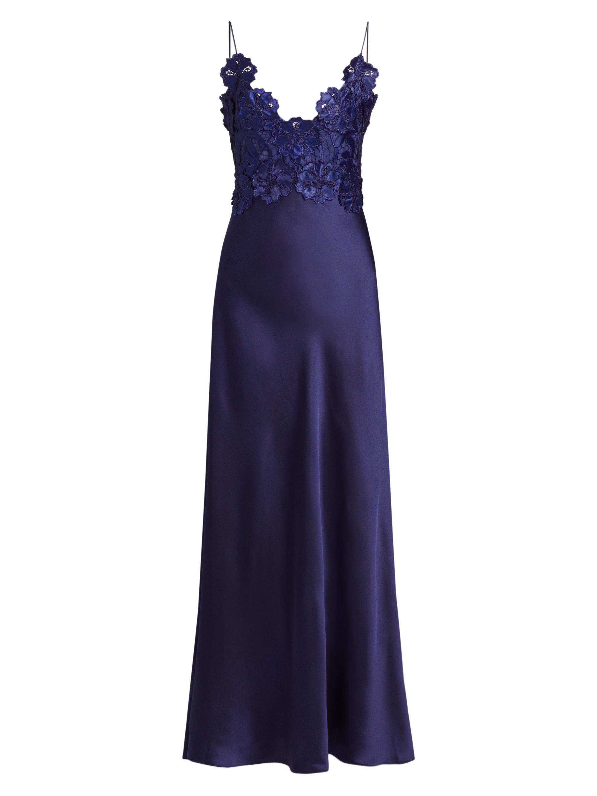 As It May Women's Luella Floral Lace Appliqué Gown - Indigo
