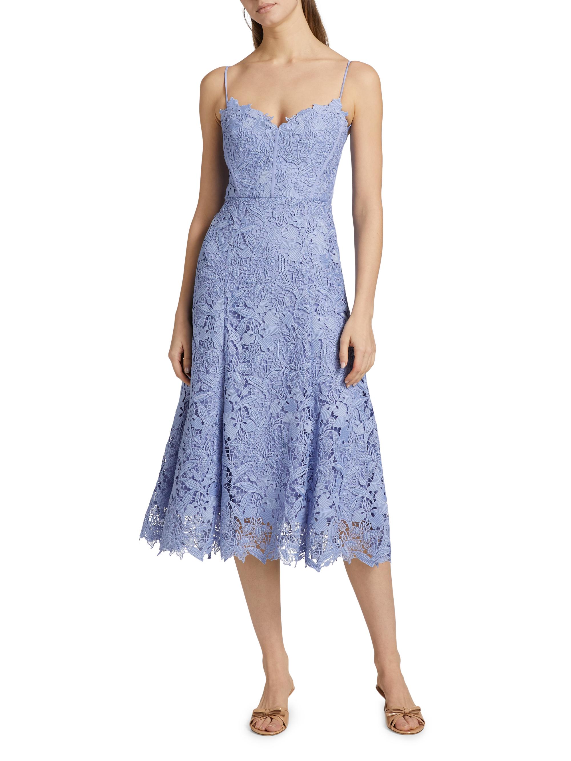 navy lace dresses with sleeves Never Look Back Navy Floral Lace Short Sleeve Velvet Trim Midi Dress main image 1