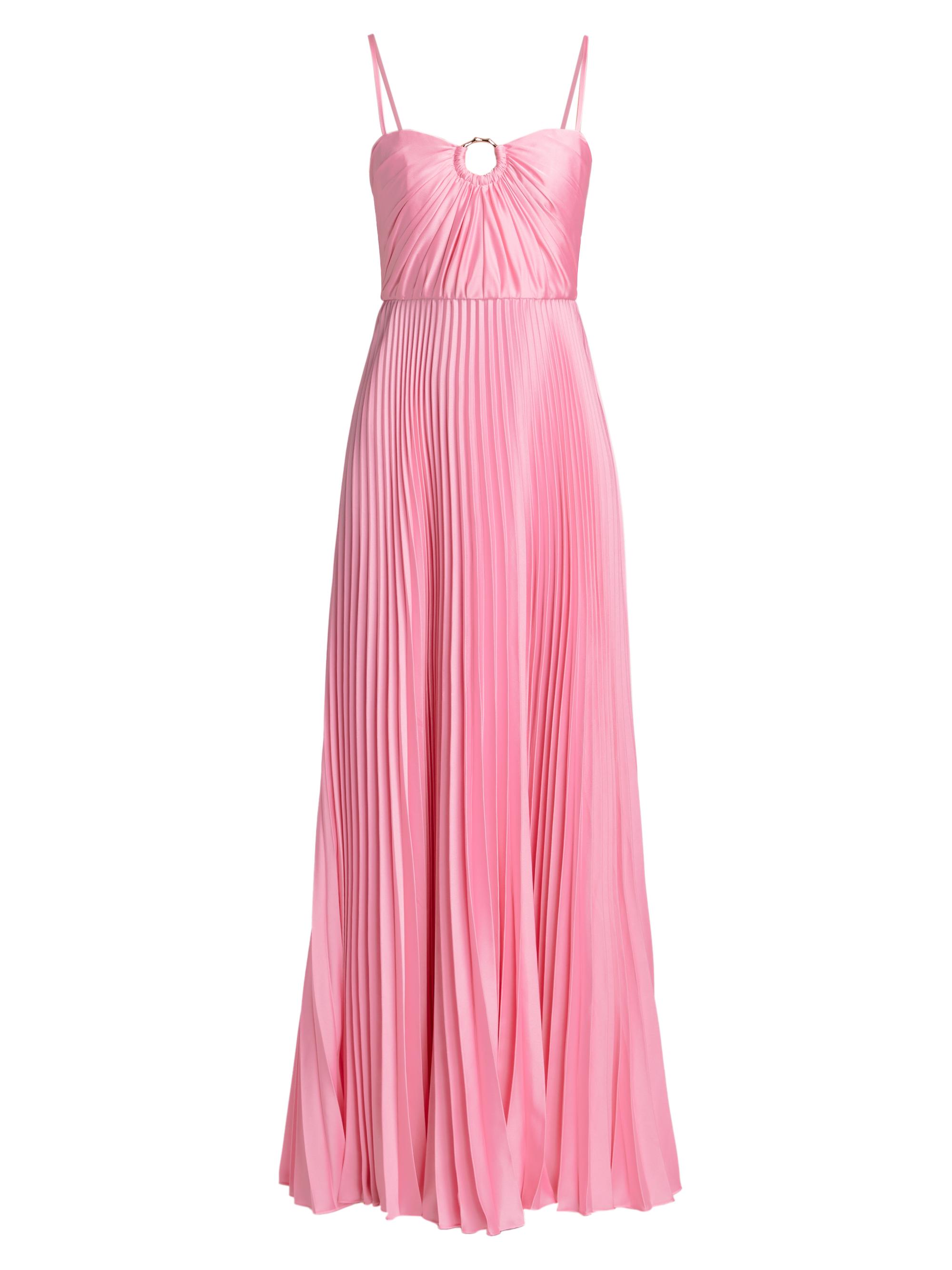 As It May Women's Pleated Satin Sleeveless Maxi Dress - Peony Blush