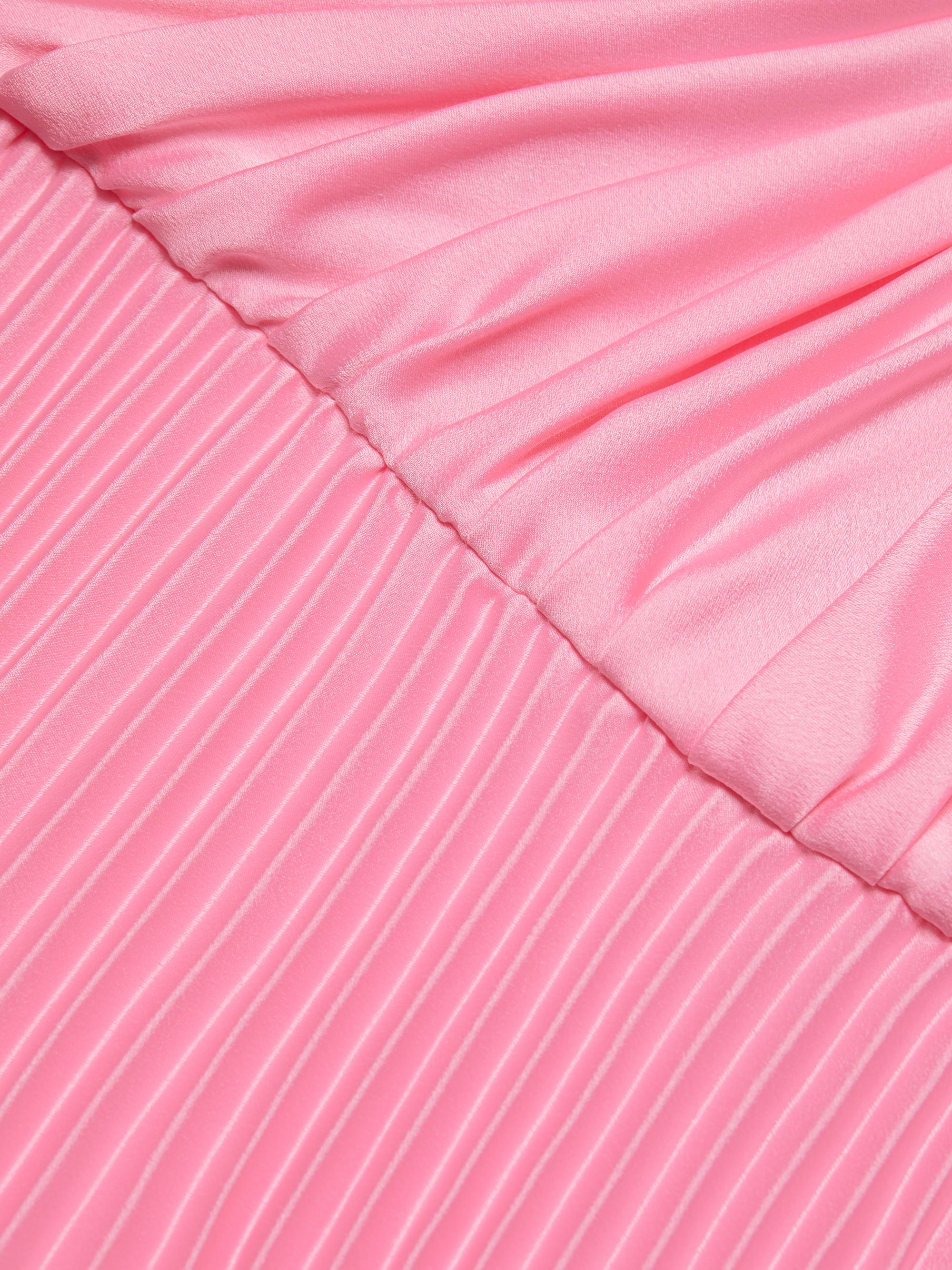 As It May Pleated Satin Sleeveless Maxi Dress - Peony Blush - 14 (X-Large)