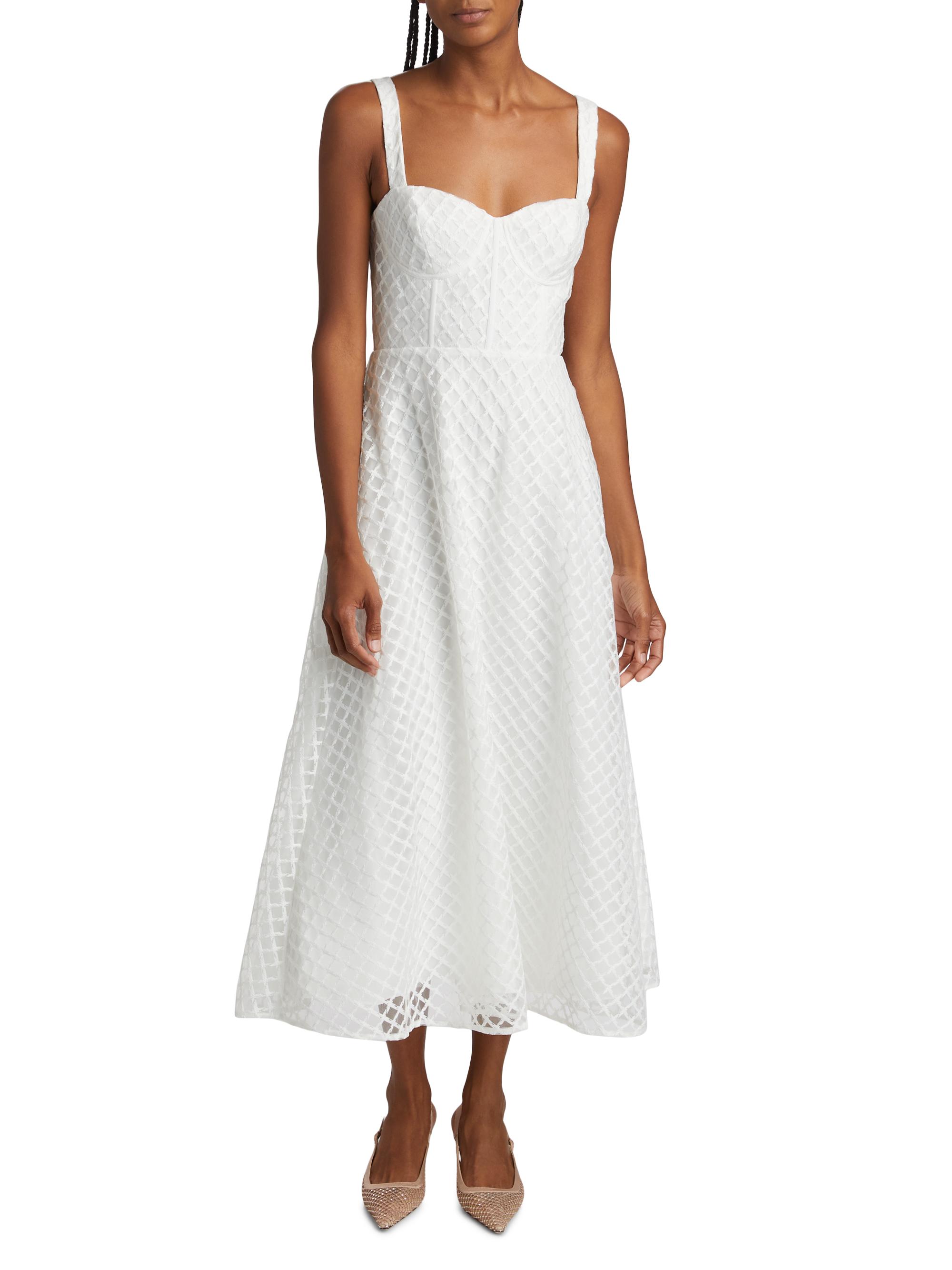 As It May Women's Aurele Tulle Fit & Flare Midi-Dress - Ivory - Size Medium