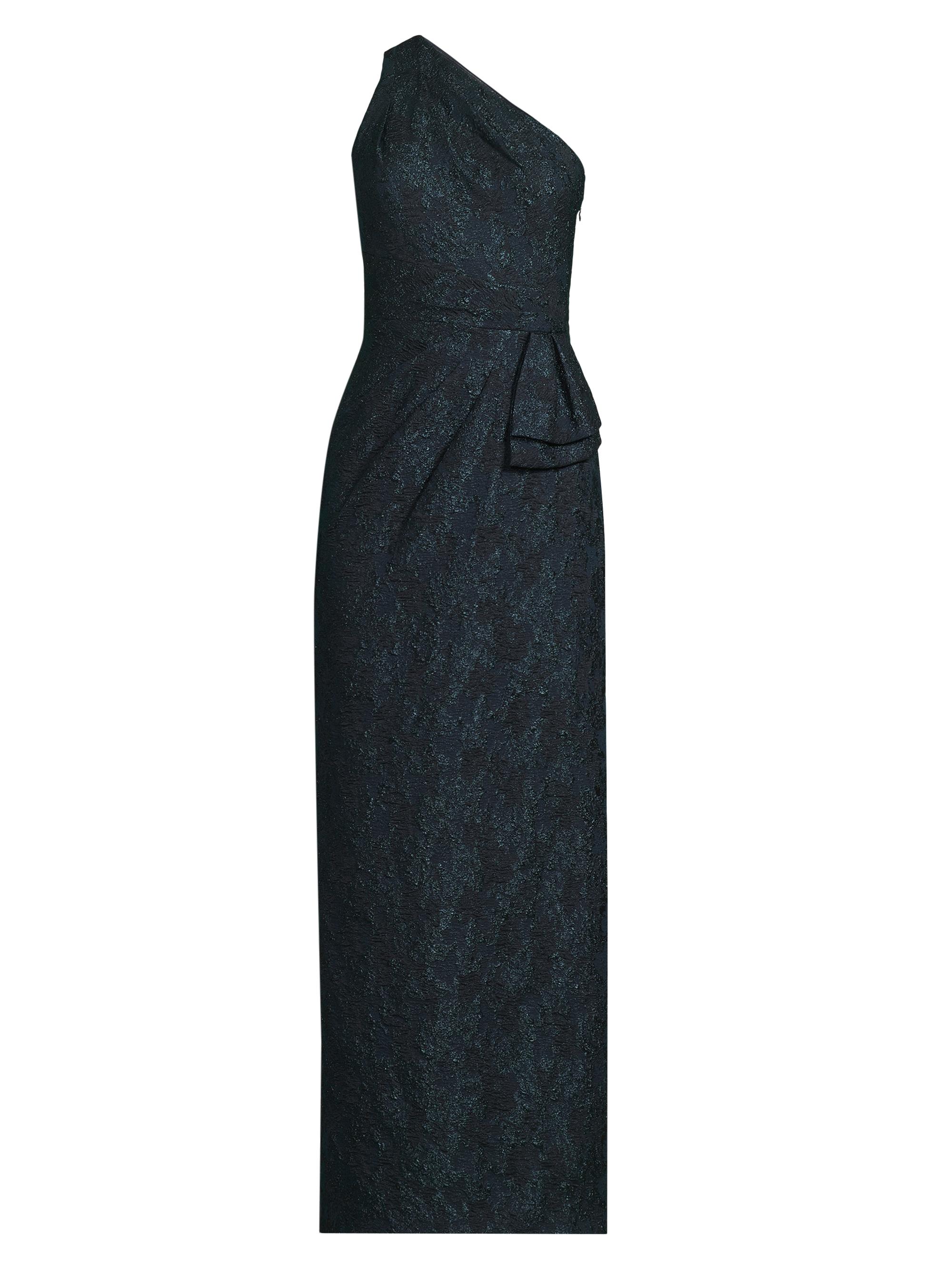 Aidan Mattox Women's Textured Jacqaurd Column Gown - Navy Multi