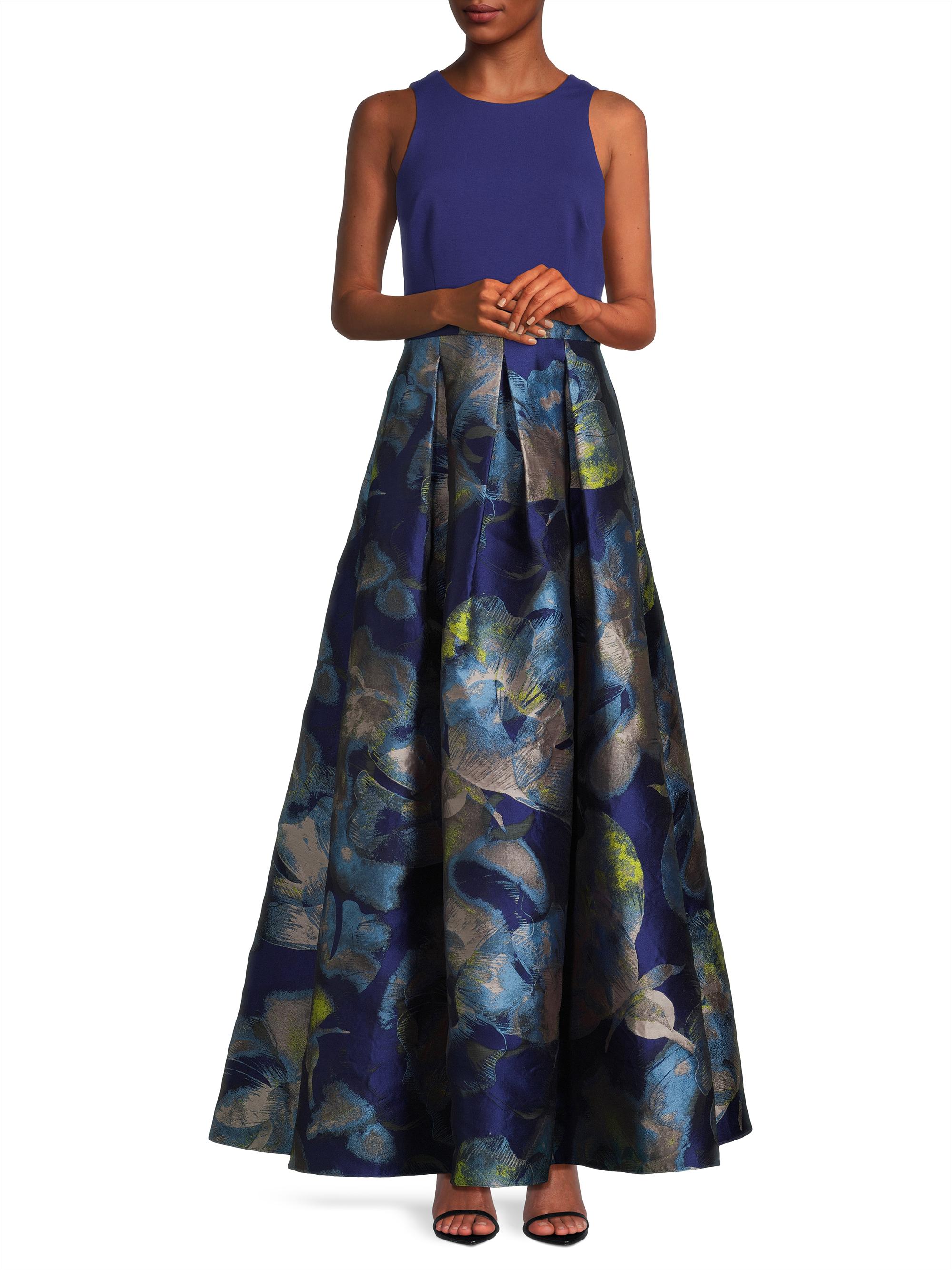 Aidan Mattox Floral Jacquard Sleeveless Ballgown | Saks Fifth Avenue