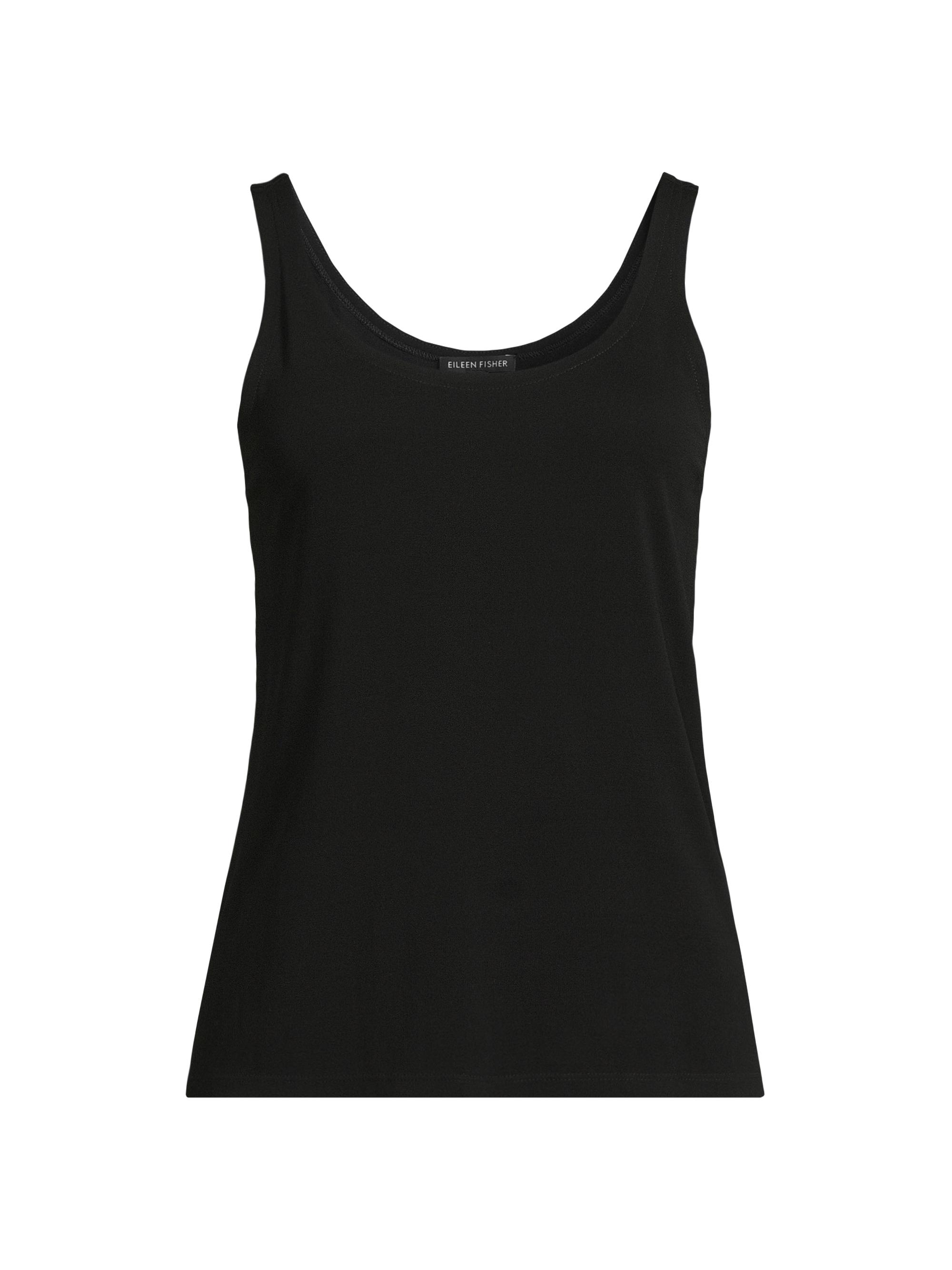 Eileen Fisher Women's Scoopneck Silk Tank - Black