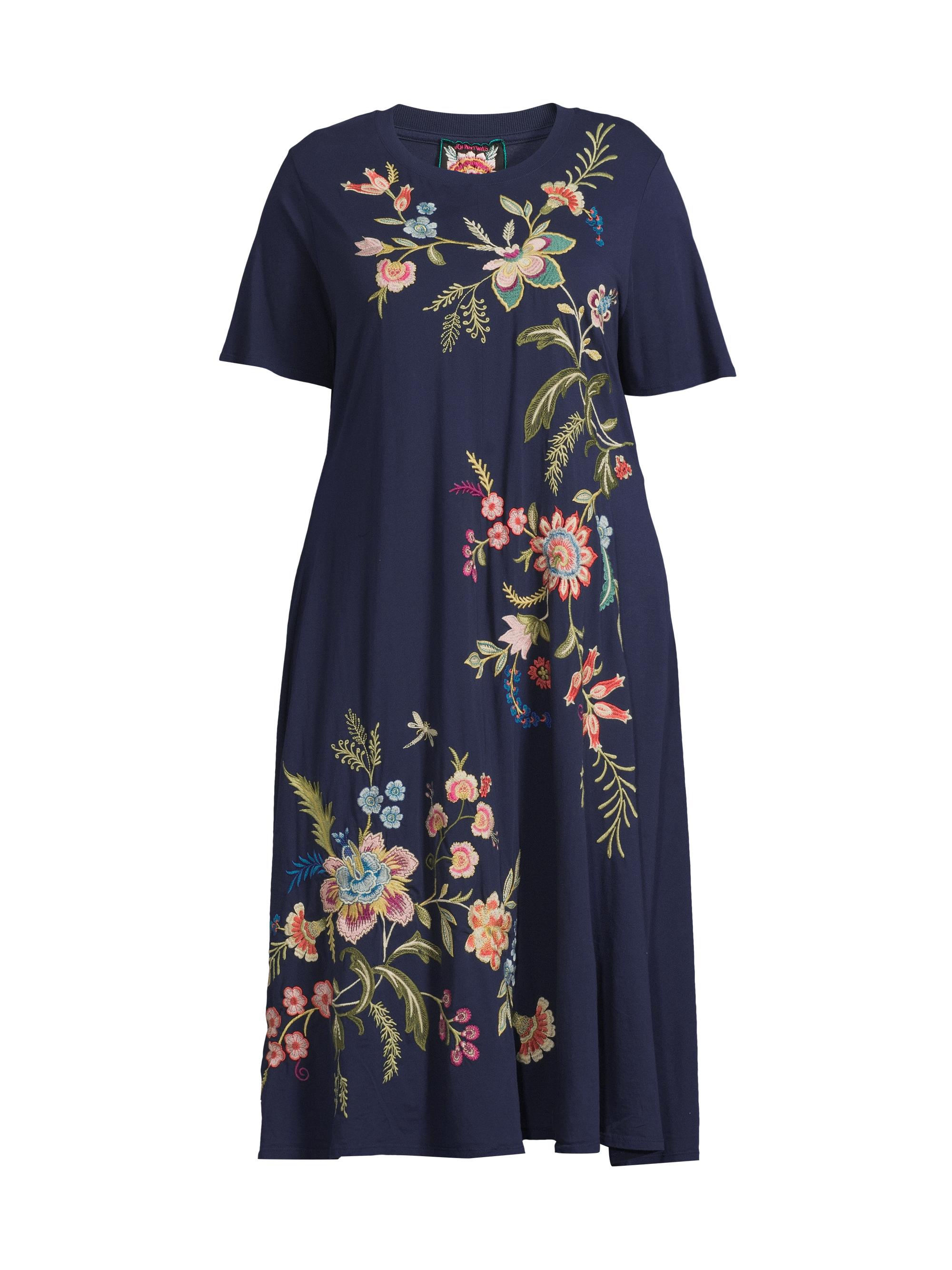 Johnny Was Women's Plus Julianna Floral Swing Dress - Blue Night