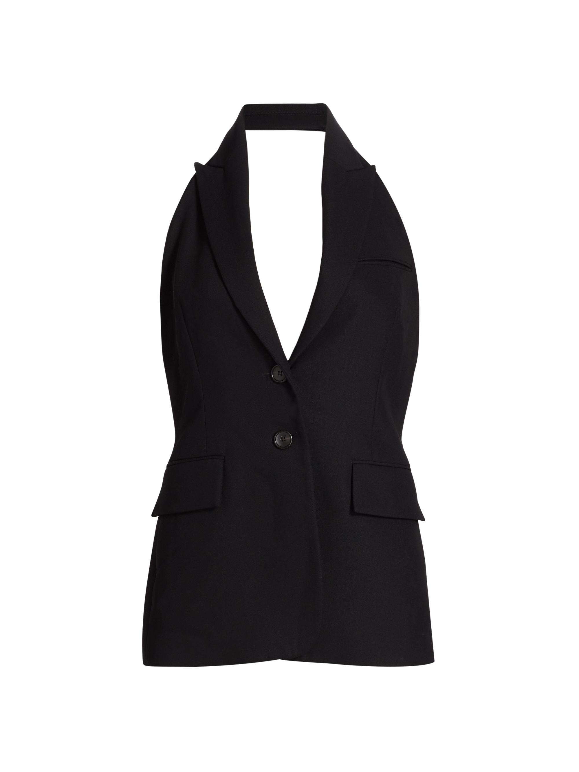 A.L.C. Women's Alexa Wool-Blend Halterneck Top - Black