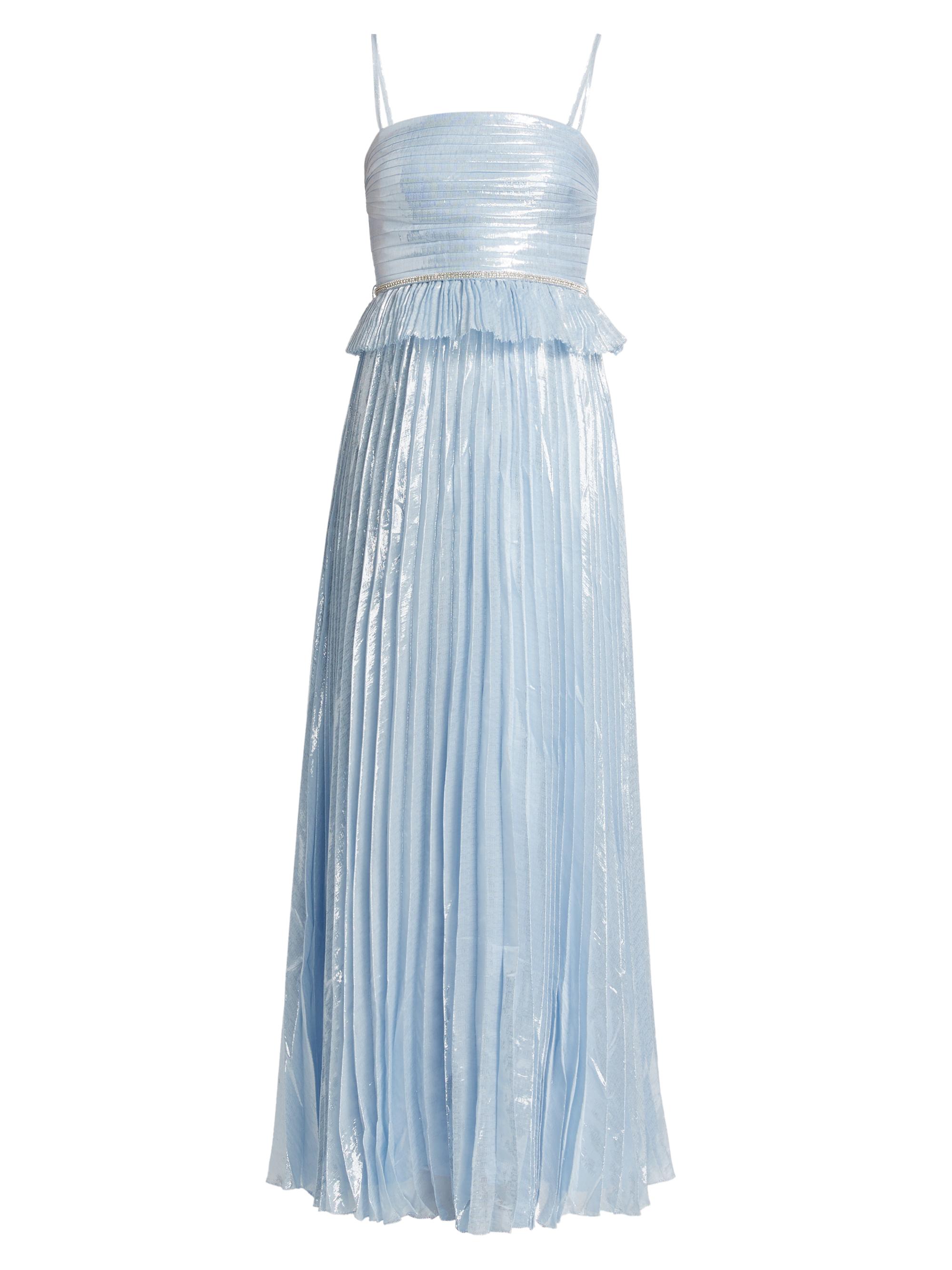 Self-Portrait Metallic Pleated Gown | Saks Fifth Avenue