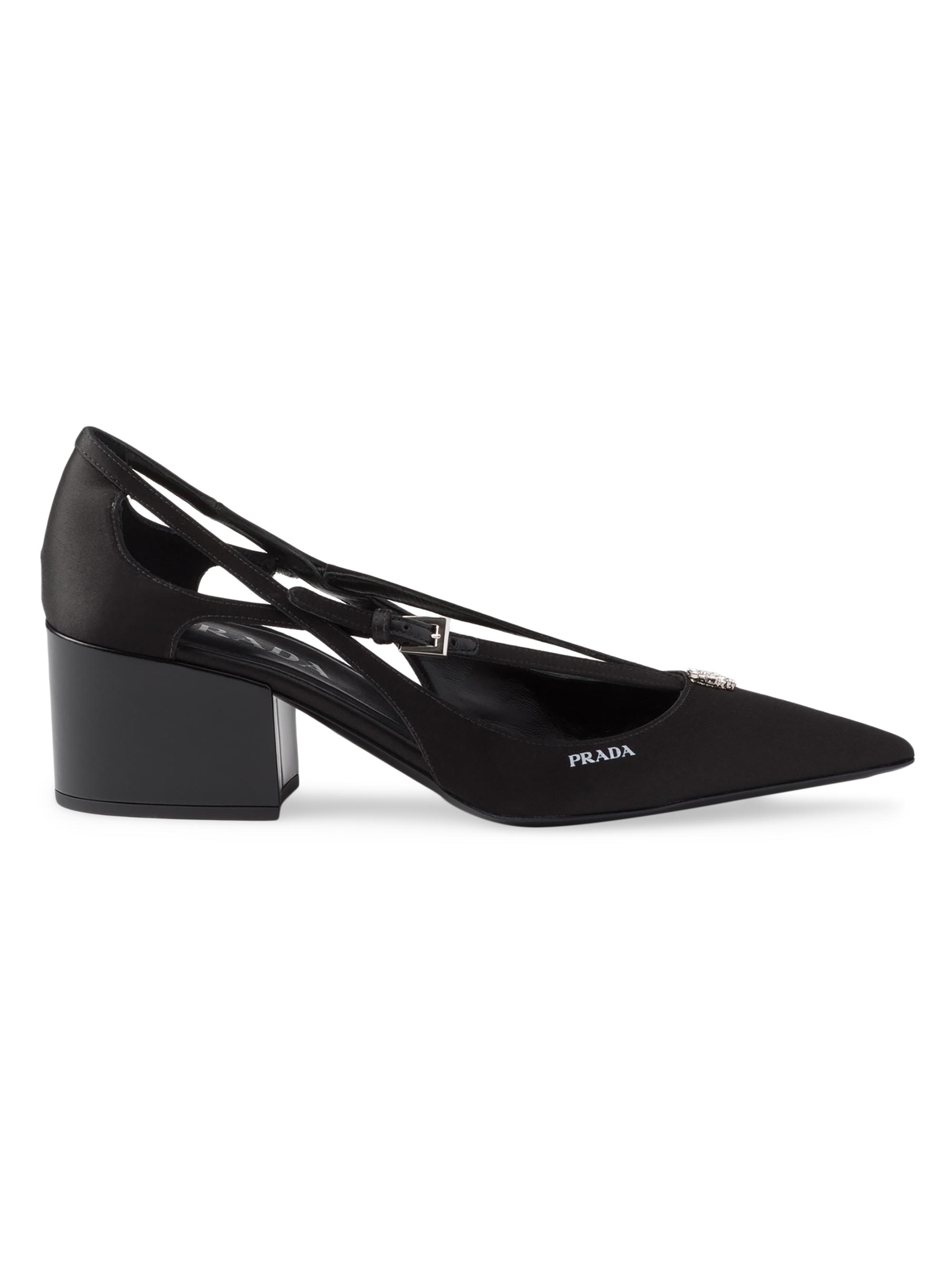 Prada Women's Satin Cut-Out Pumps - Black