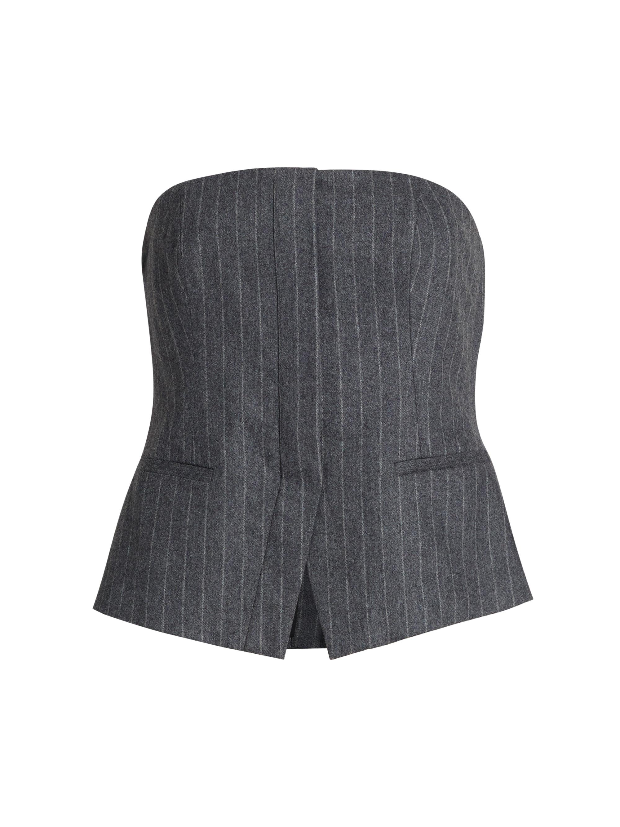 A.L.C. Renee Pinstriped Wool-Blend Corset Top | Saks Fifth