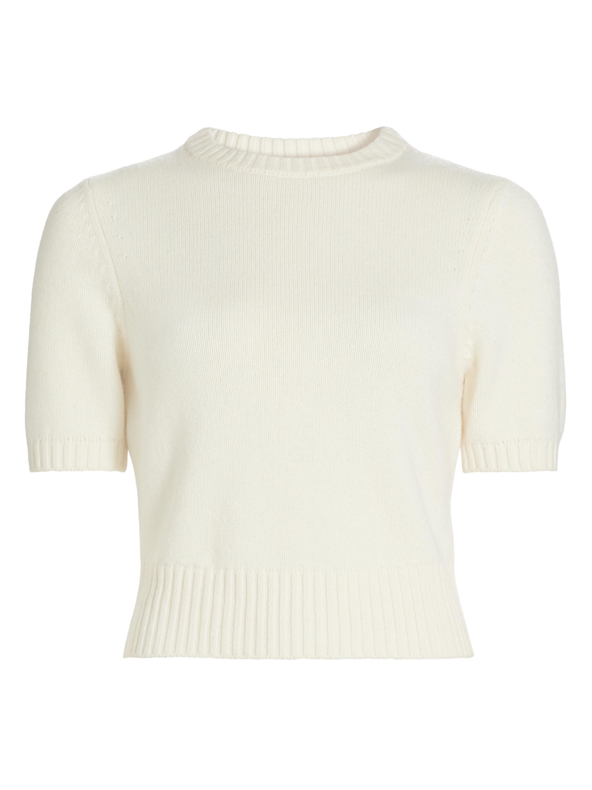 Toccin Women's Elsie Wool-Cashmere Short-Sleeve Sweater -