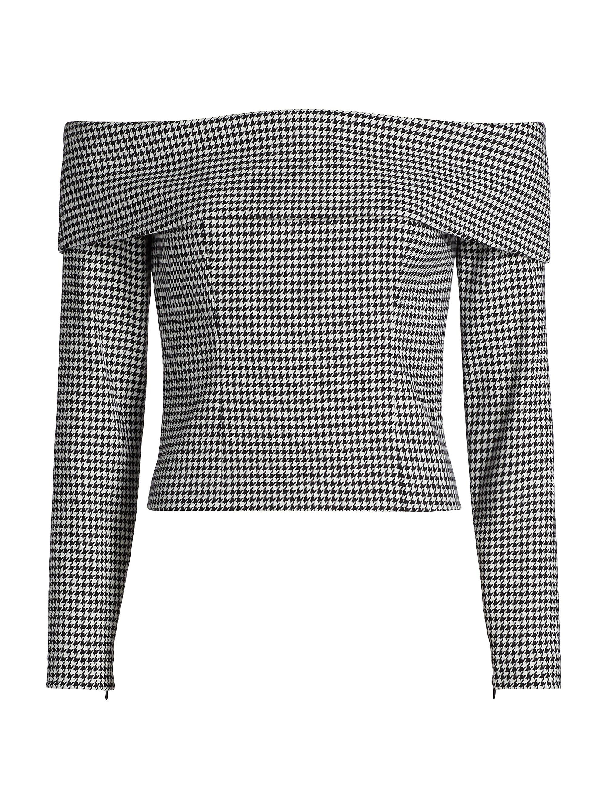 Toccin Women's Stila Houndstooth Off-The-Shoulder Top - Jet