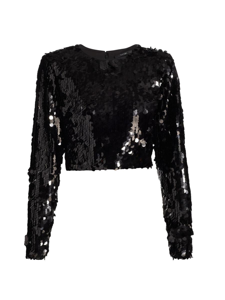 Crop top volants noir femme | Cache Cache