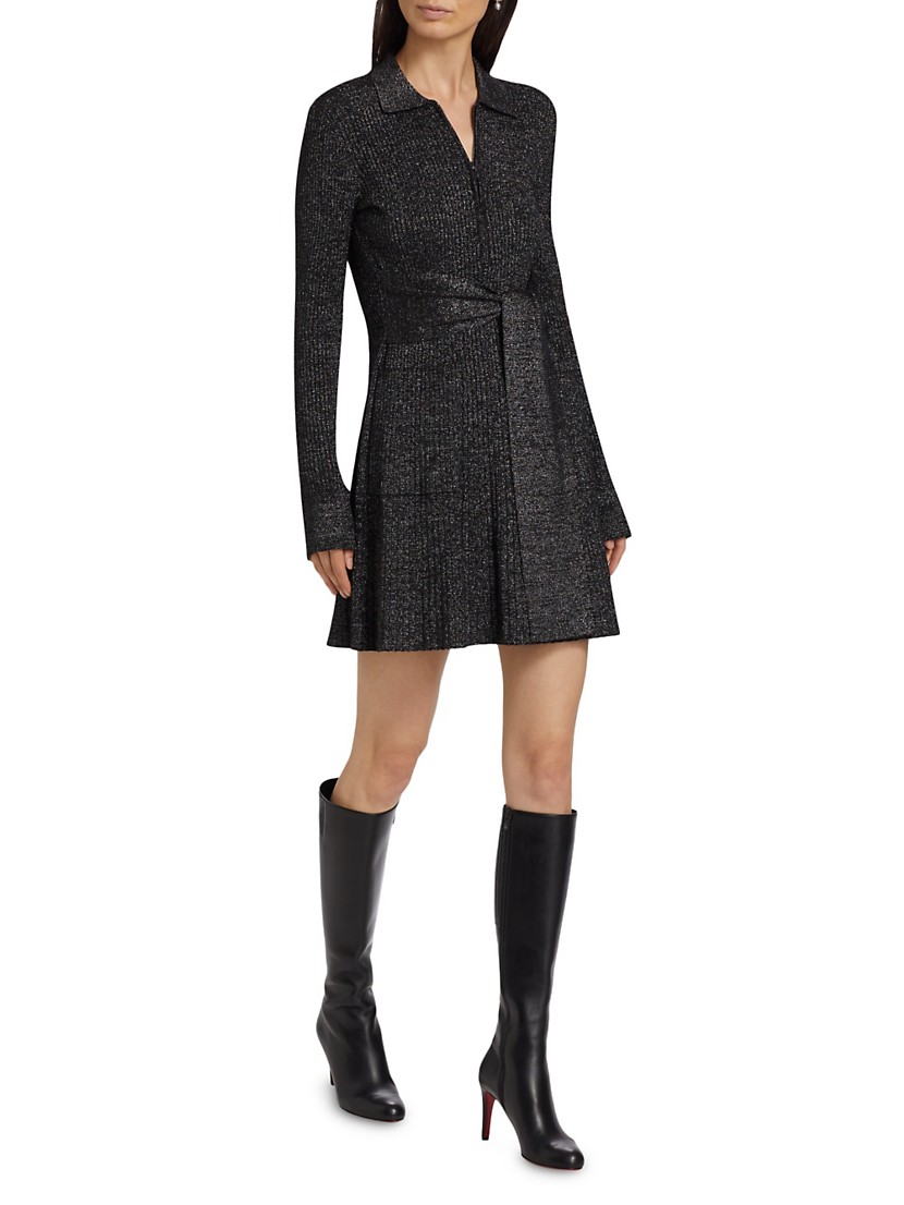 Shop Toccin Hilary Lurex Rib-Knit Minidress | Saks Fifth Avenue Shop Toccin Hilary Lurex Rib-Knit Minidress | Saks Fifth Avenue