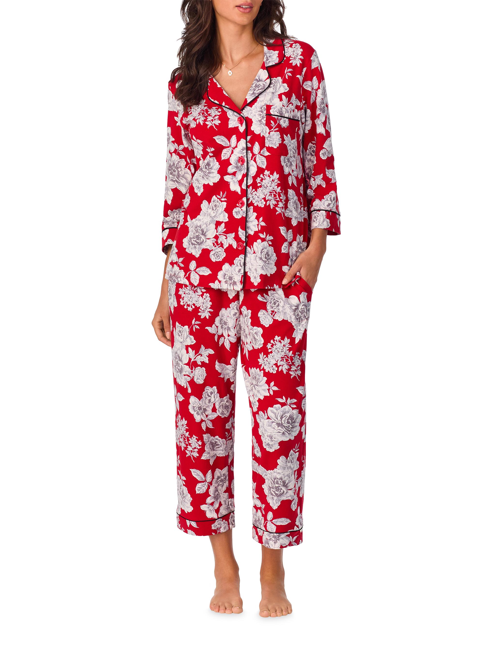 BedHead Pajamas Women's Printed Three-Quarter Sleeve Pajamas - Camellias