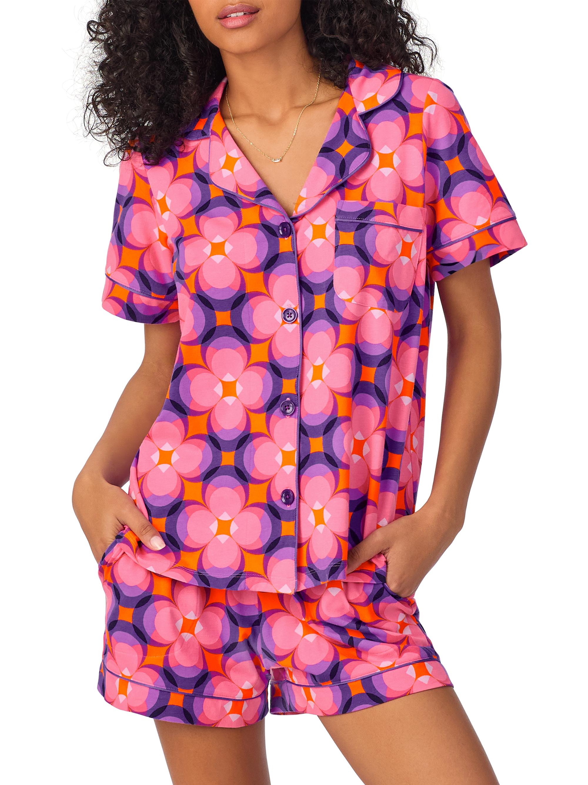 BedHead Pajamas Women's  X Trina Turk Boxer Short-Sleeve Pajamas - Space Cat