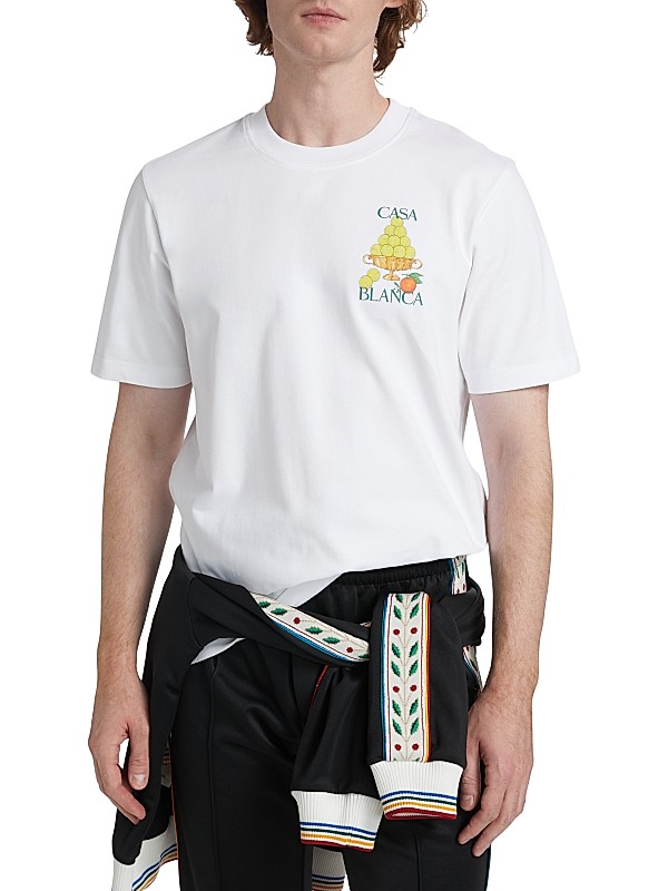 Shop Casablanca L'Artiste Printed Crewneck T-Shirt | Saks Shop Casablanca L'Artiste Printed Crewneck T-Shirt | Saks
