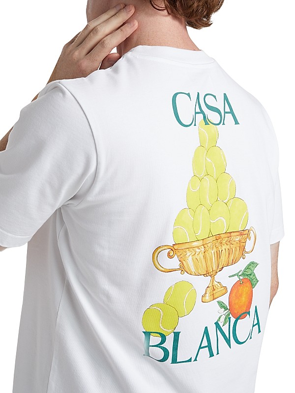 Shop Casablanca L'Artiste Printed Crewneck T-Shirt | Saks Shop Casablanca L'Artiste Printed Crewneck T-Shirt | Saks