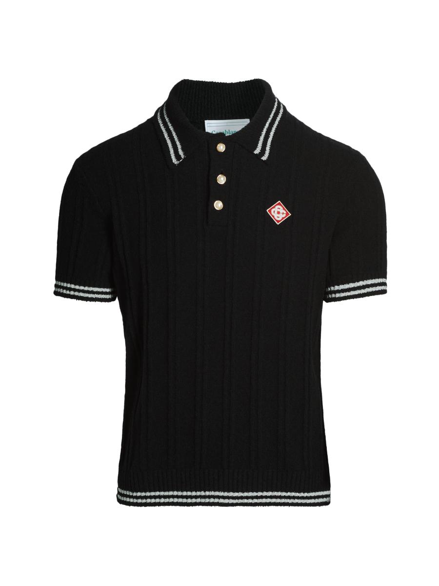 Tシャツ・カットソー Casablanca FW25 POLO VISCOSA (WPF25KW101801 BLACK) Logo Pique Polo Shirt – Casablanca