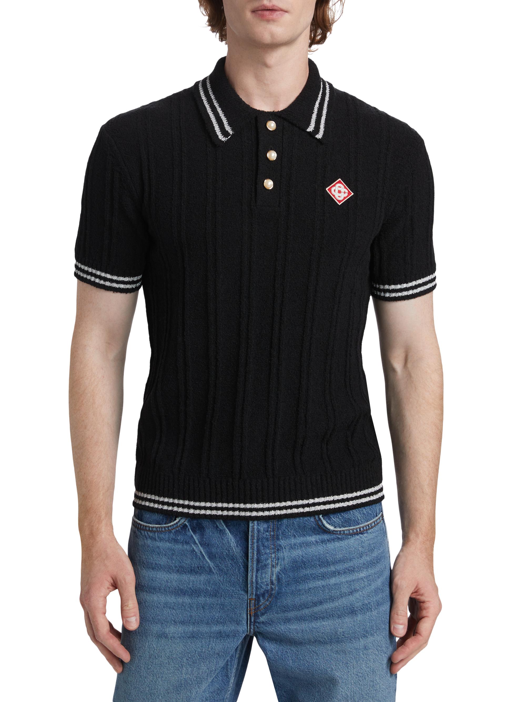 Casablanca Tipped Boucle Polo Shirt | Saks Fifth Avenue