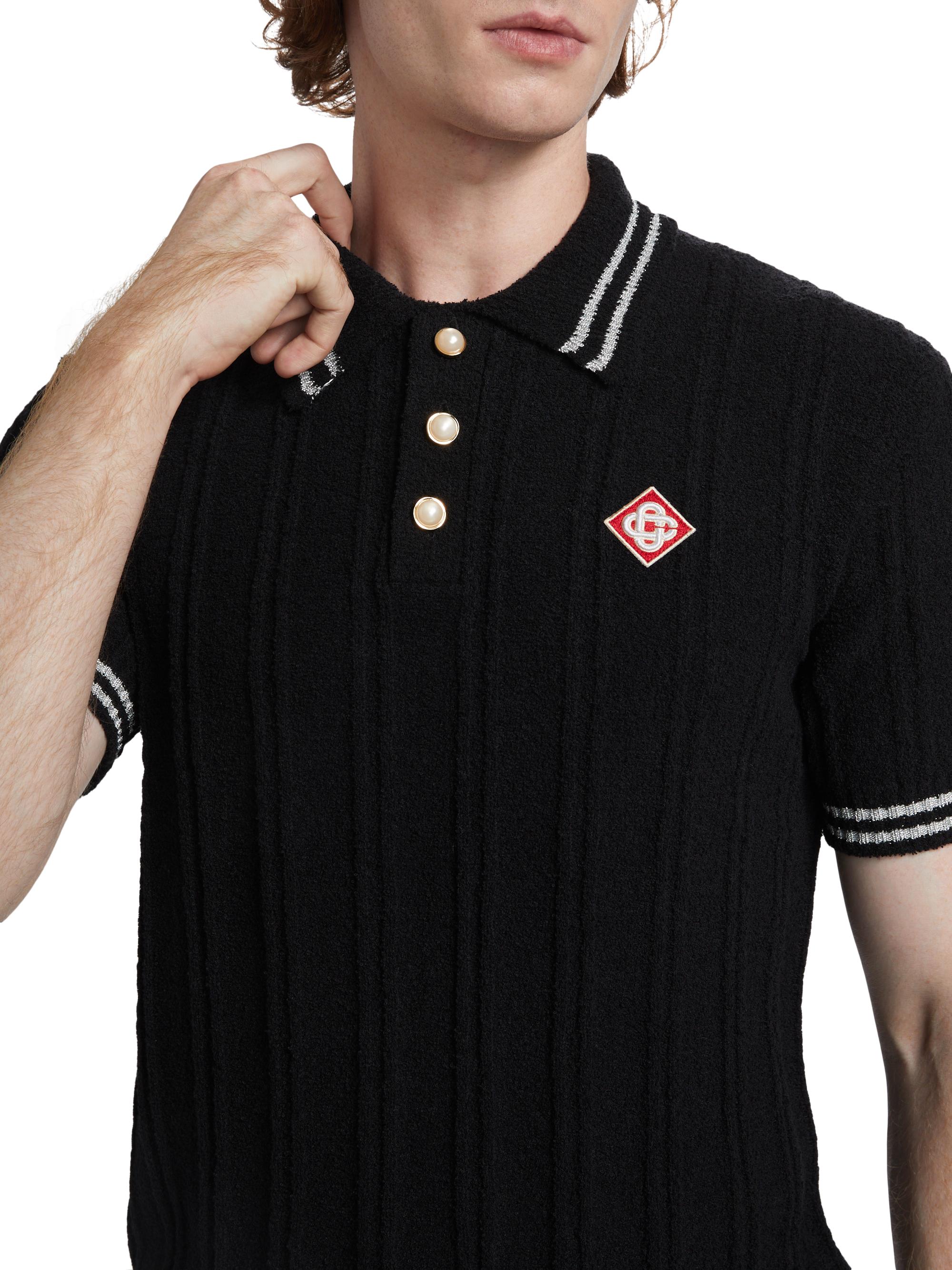 Casablanca Tipped Boucle Polo Shirt | Saks Fifth Avenue