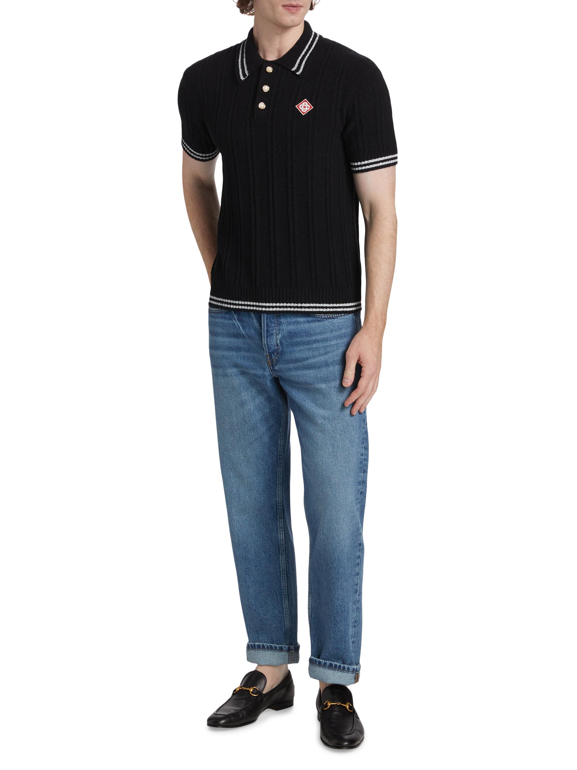 Casablanca Tipped Boucle Polo Shirt | Saks Fifth Avenue