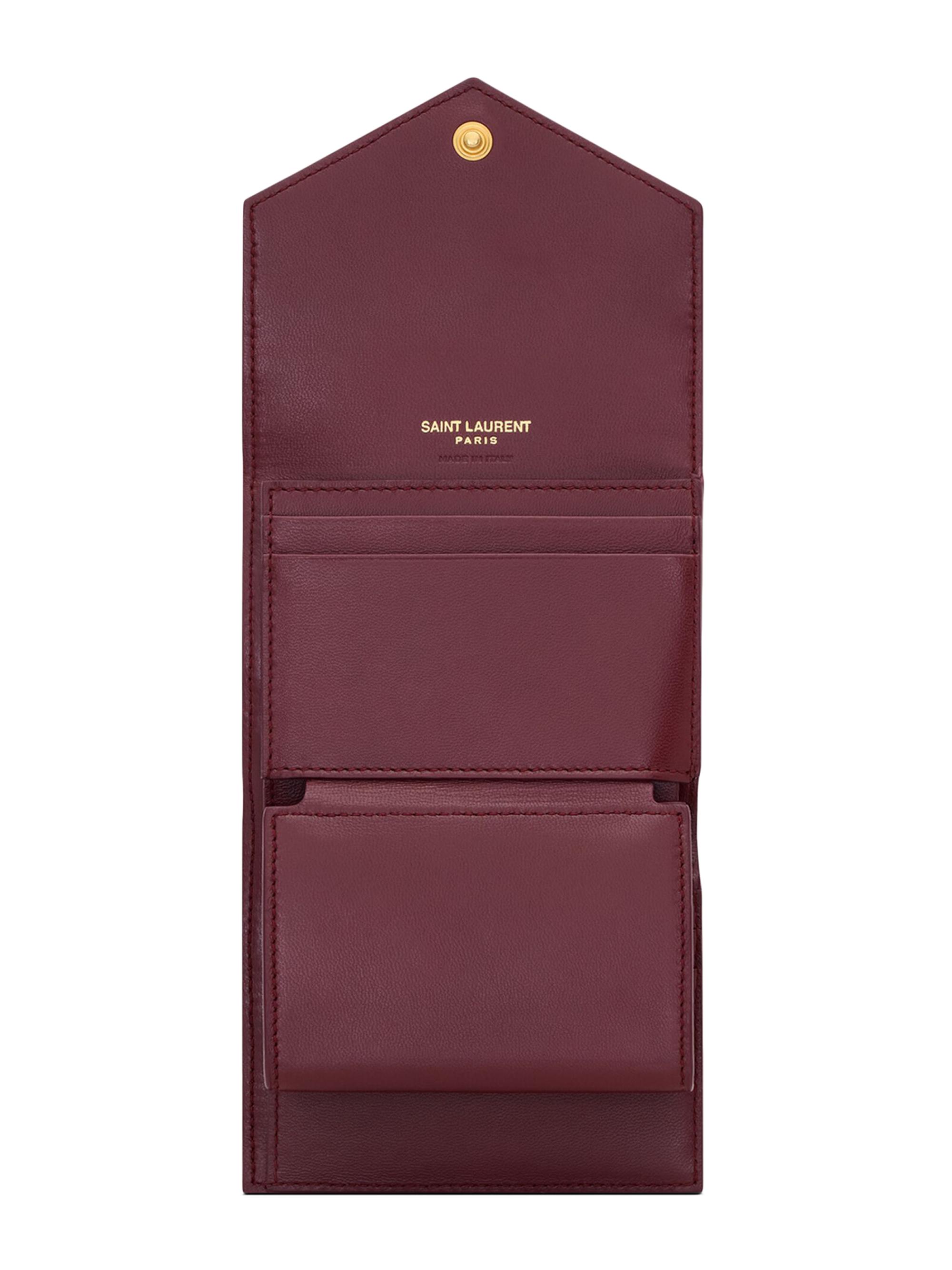 Saint Laurent Cassandre Matelassé Multi-Fold Wallet in Lambskin