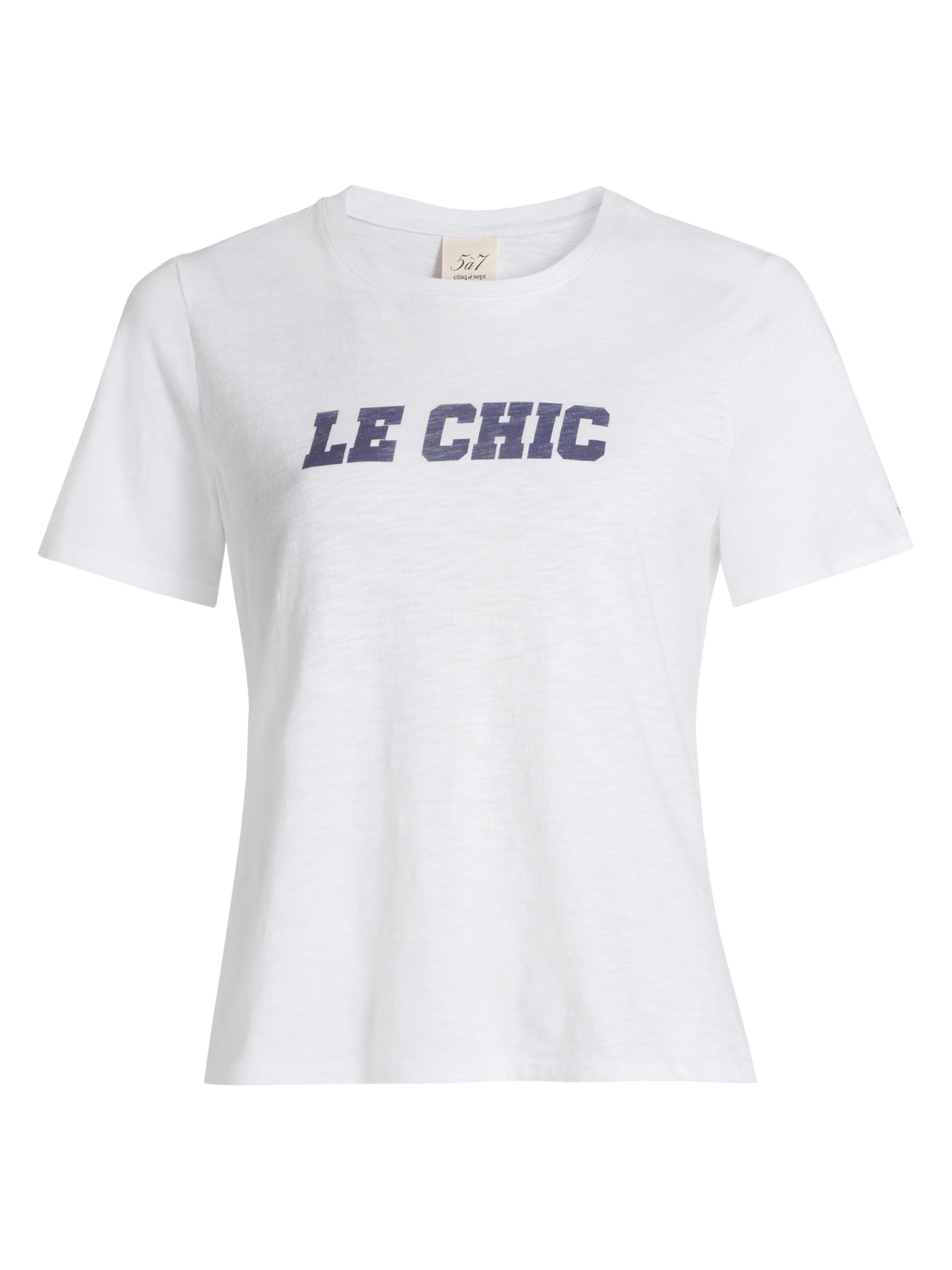 CINQ A SEPT Women's Le Chic Cotton T-Shirt - White Navy