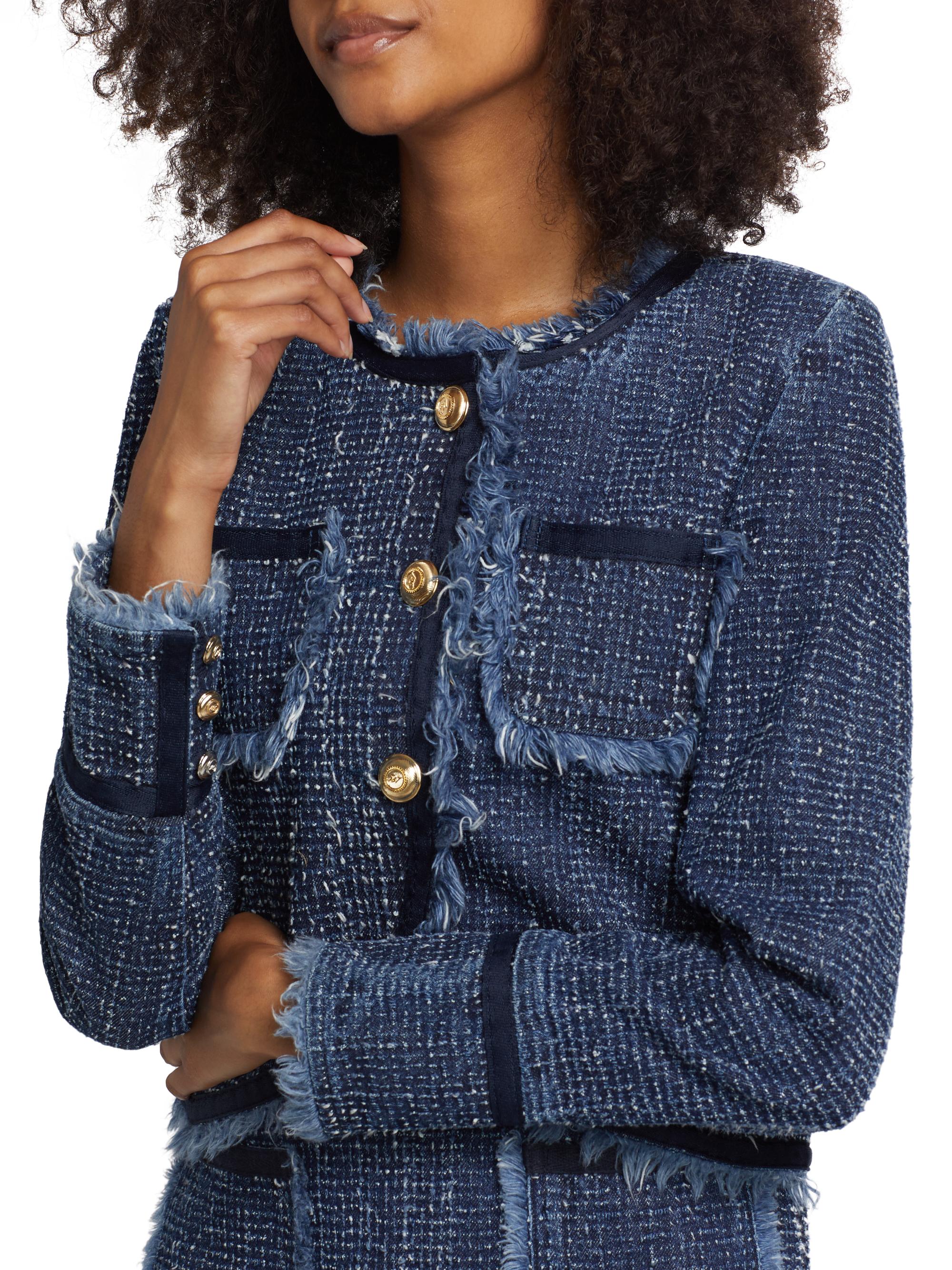 Cinq à Sept Denim Bouclé Tailored Jacket | Saks Fifth Avenue