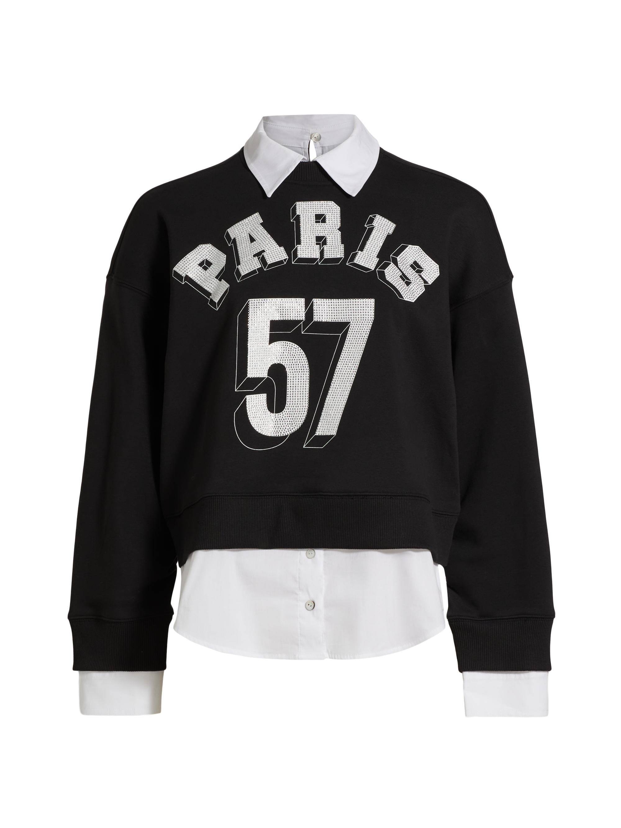 CINQ A SEPT Women's Heatset Paris 57 Justina Sweater - Black White