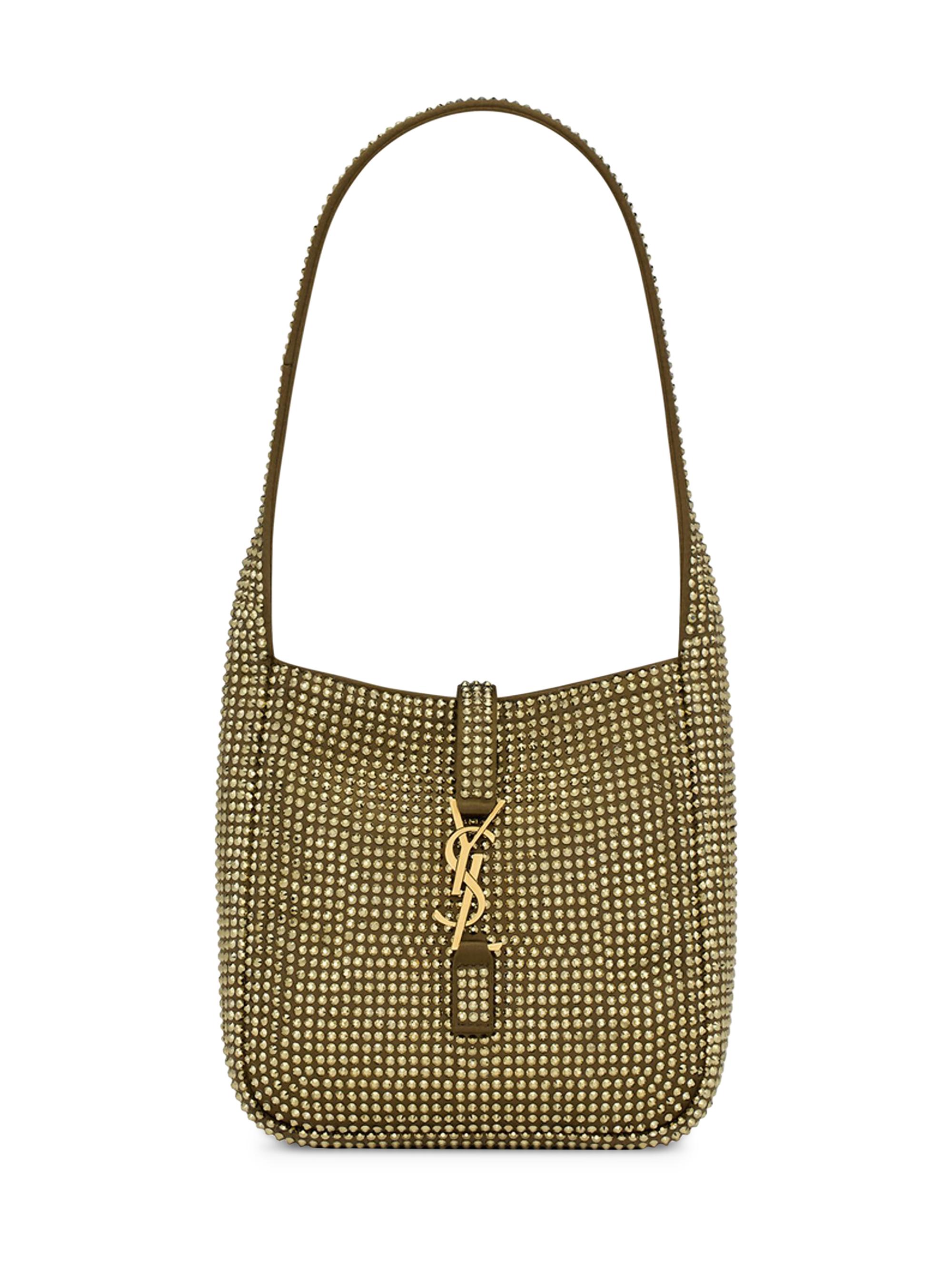 Saint Laurent Le 5 à 7 Supple Baby Bag in Silk Satin and Crystals