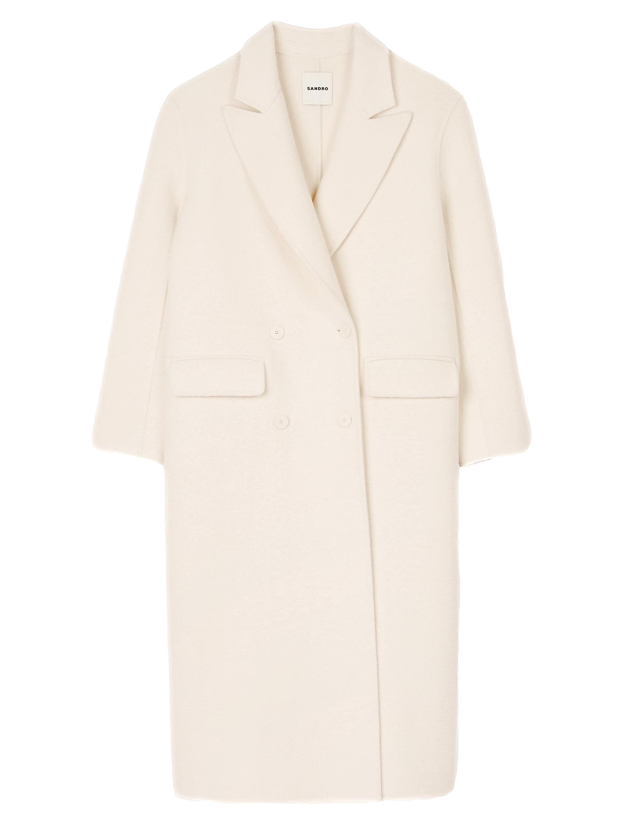 Sandro Women's Long Wool-Blend Coat - Ecru