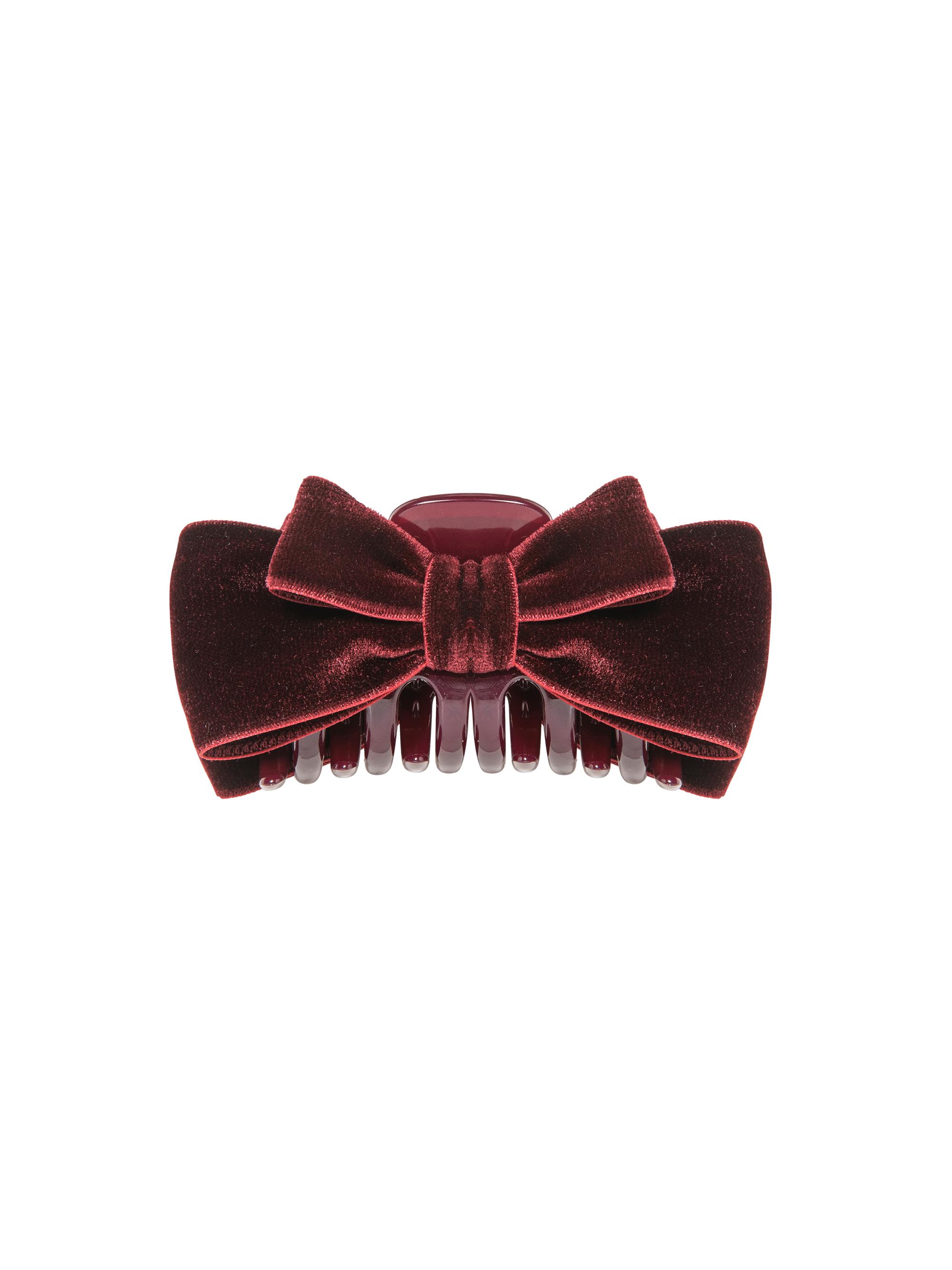 Jennifer Behr Women's Core Matilda Velvet Bow Jaw Clip - Pinot