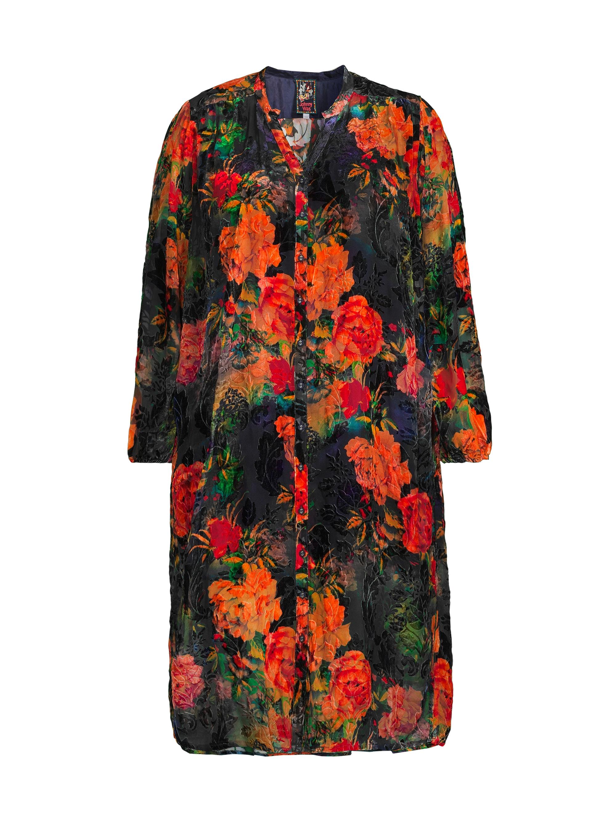 Johnny Was Women's Plus Renna Burnout Slip Dress - Catalina Blue Burnout