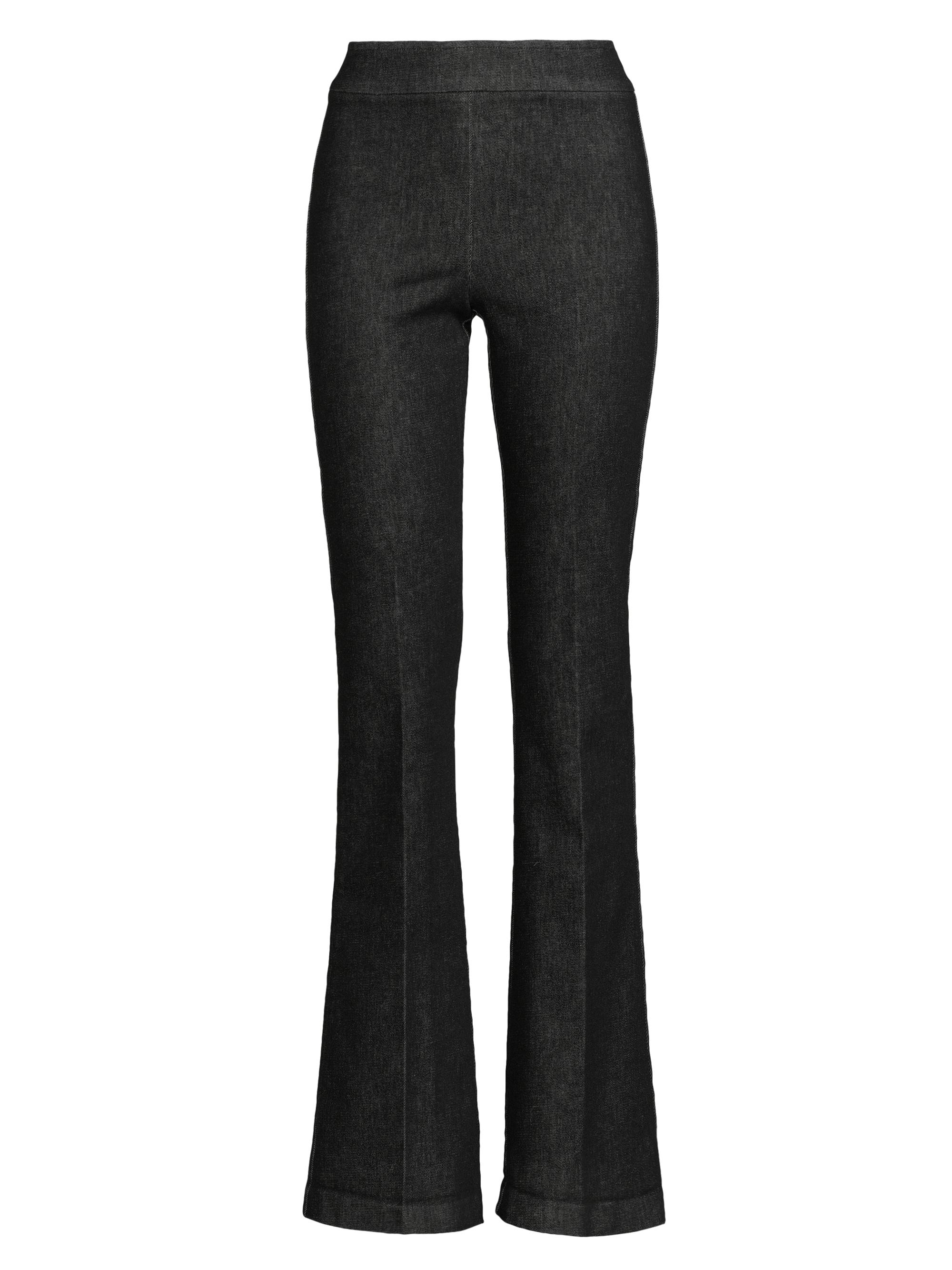Avenue Montaigne Women's Stretch-Cotton Flared Pants - Black Denim