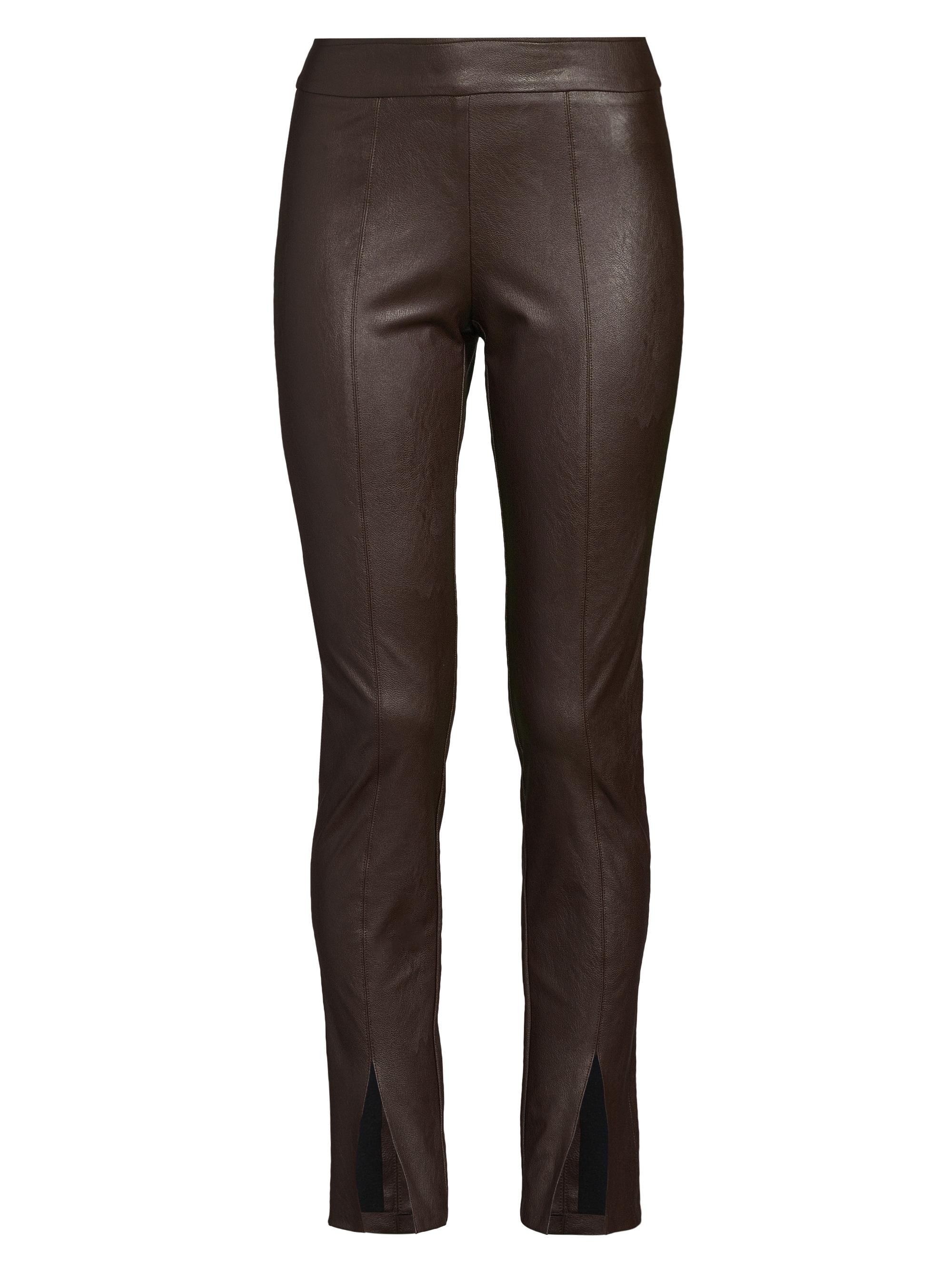 Avenue Montaigne Women's Faux-Leather Skinny Pants - Brown Pleather