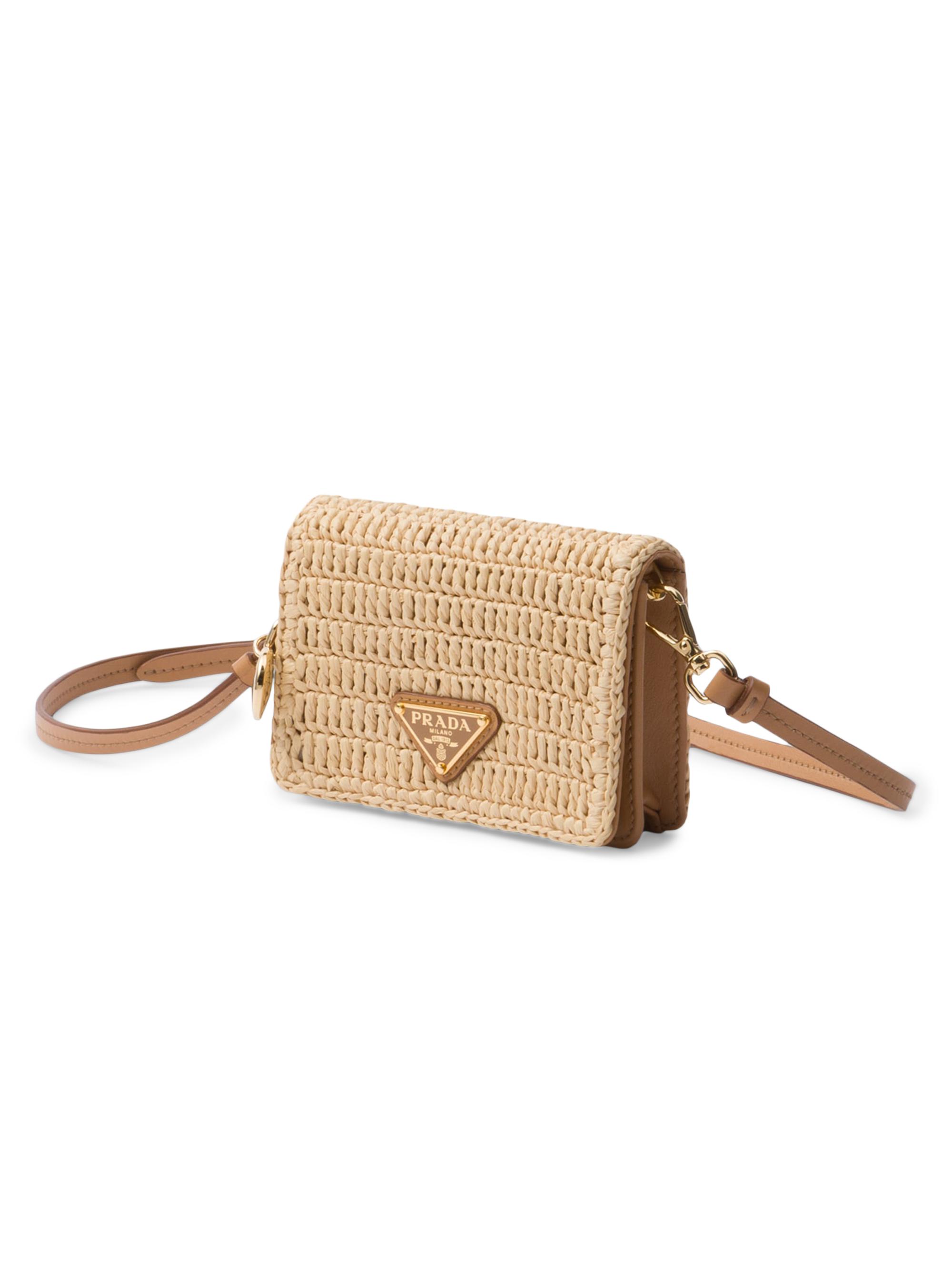 Prada Crochet Card Holder with Shoulder Strap | Saks Fifth Avenue