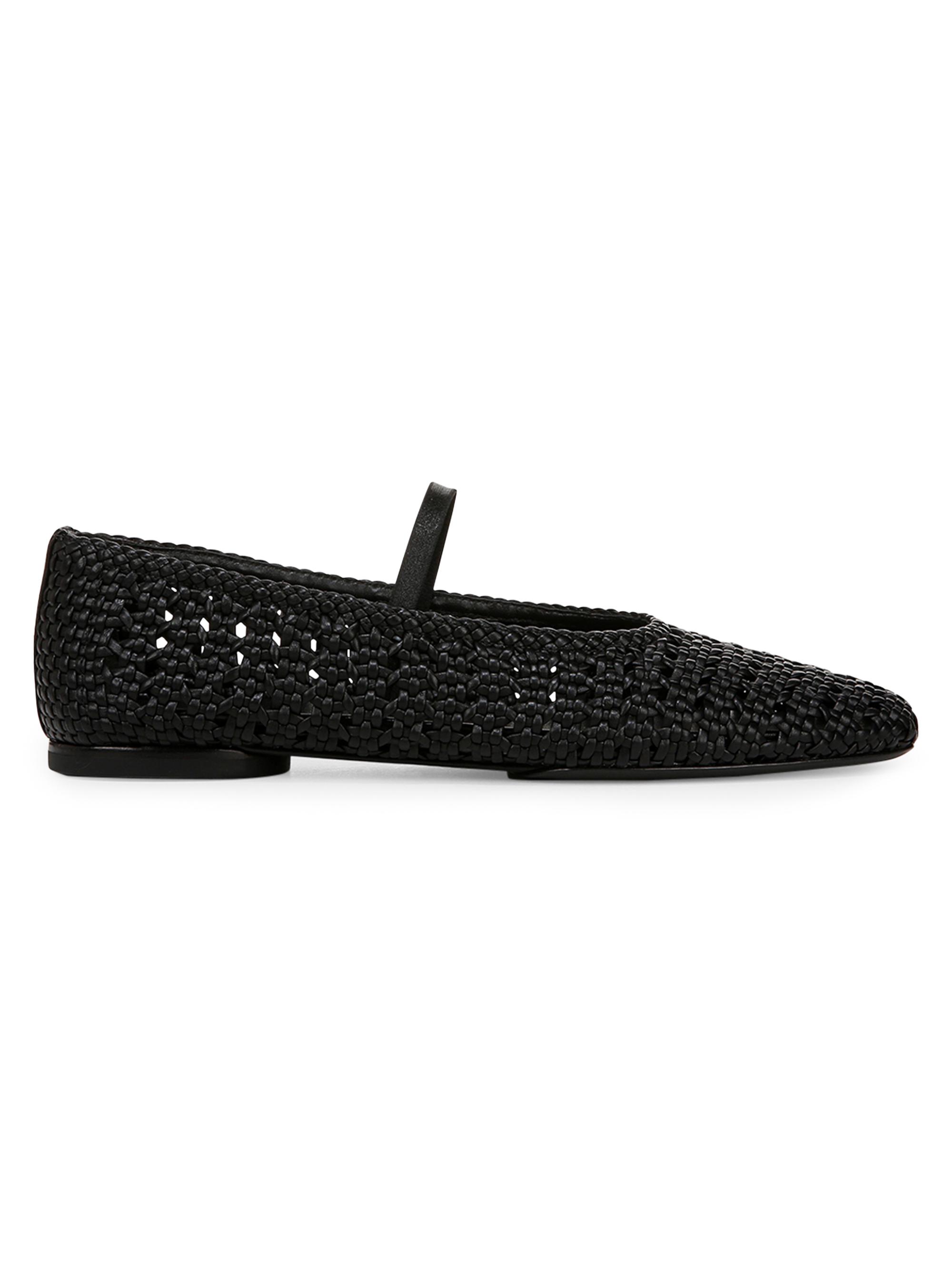 Vince Vivian Woven Leather Mary Janes | Saks Fifth Avenue