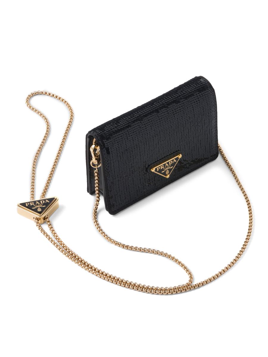 PRADA＊Woven fabric card holder with shoulder strap＊送込 Prada Crochet Card Holder with Shoulder Strap | Saks Fifth