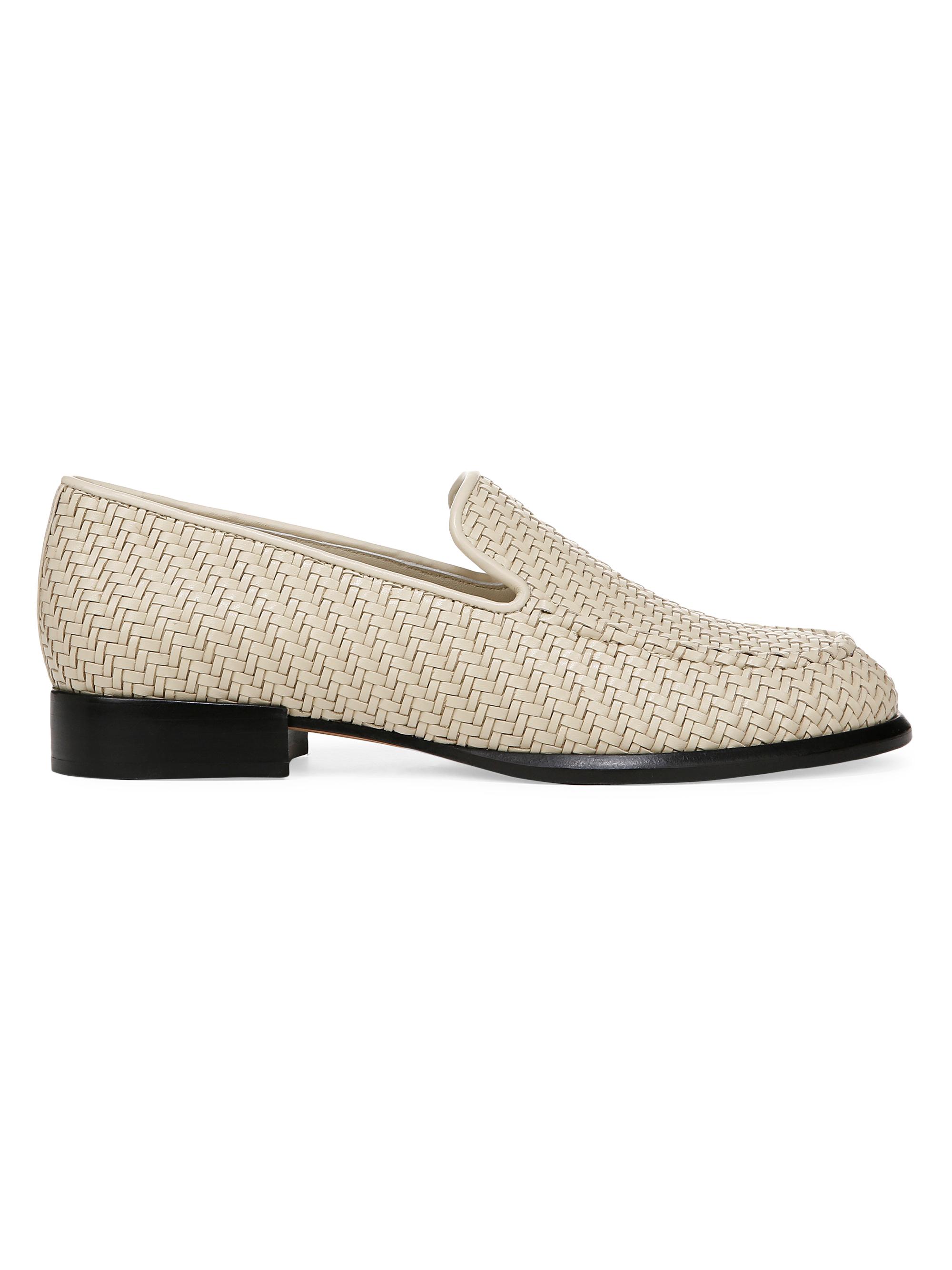 Vince Women's Naomi Woven Leather Loafers - Moonlight
