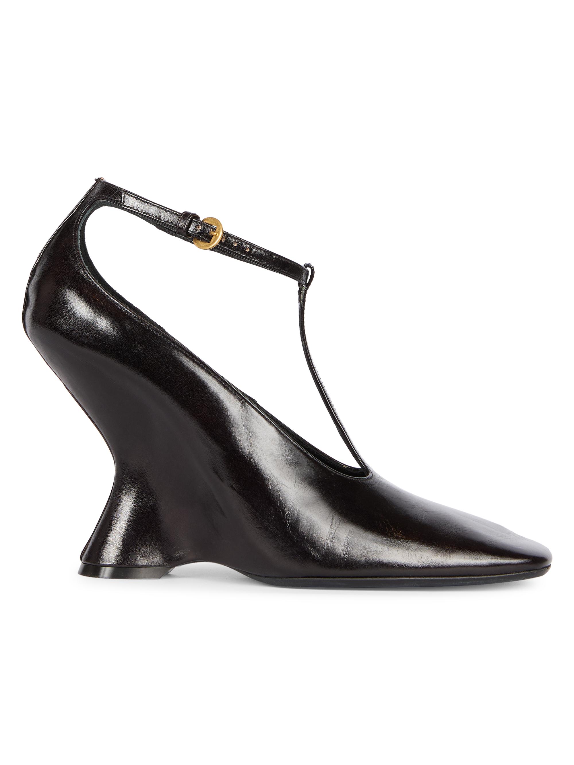 Dries Van Noten Women's 105MM Leather Wedge-Heel Pumps - Black