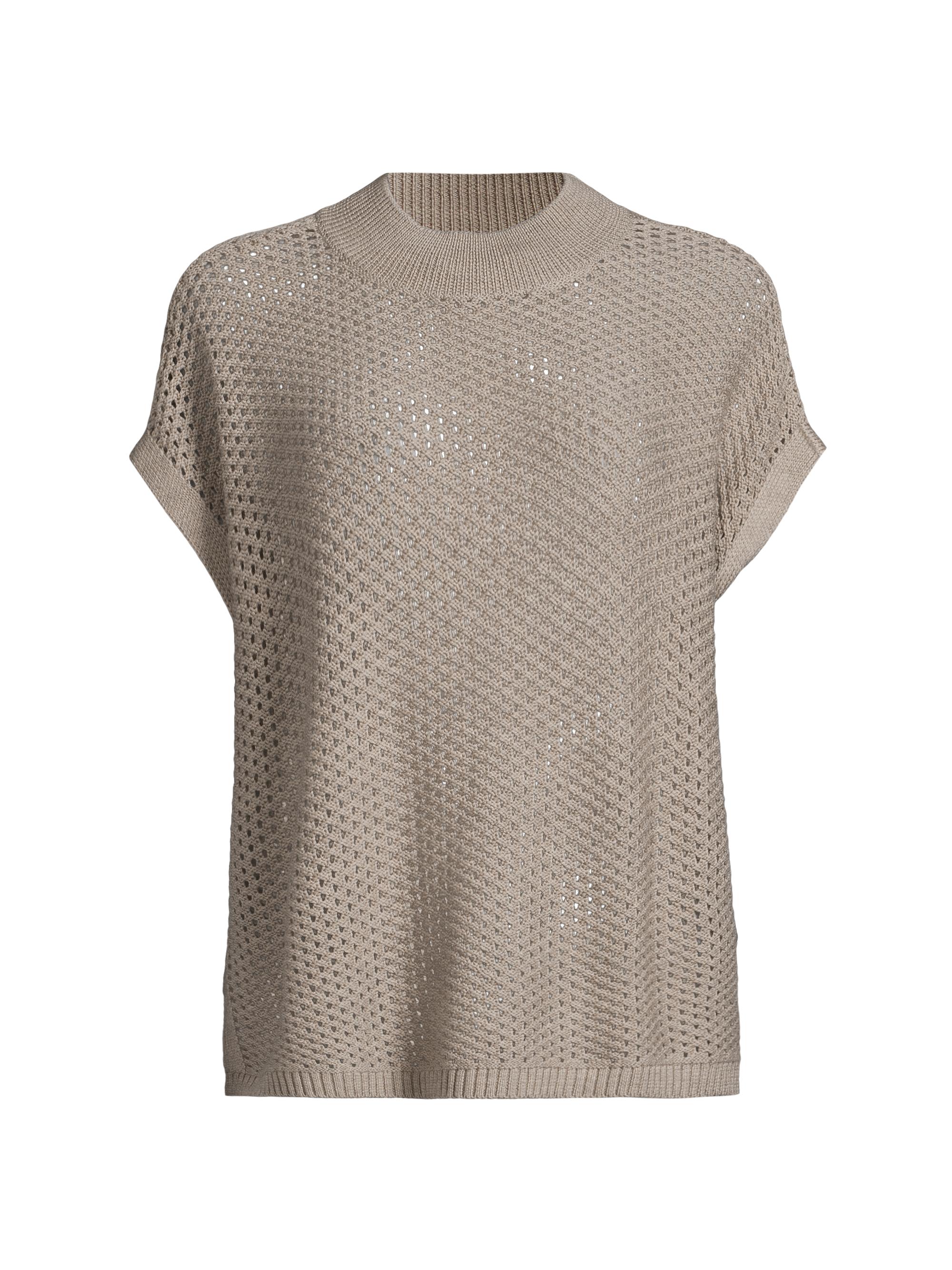 Eileen Fisher Women's Crochet Wool Top - Dove