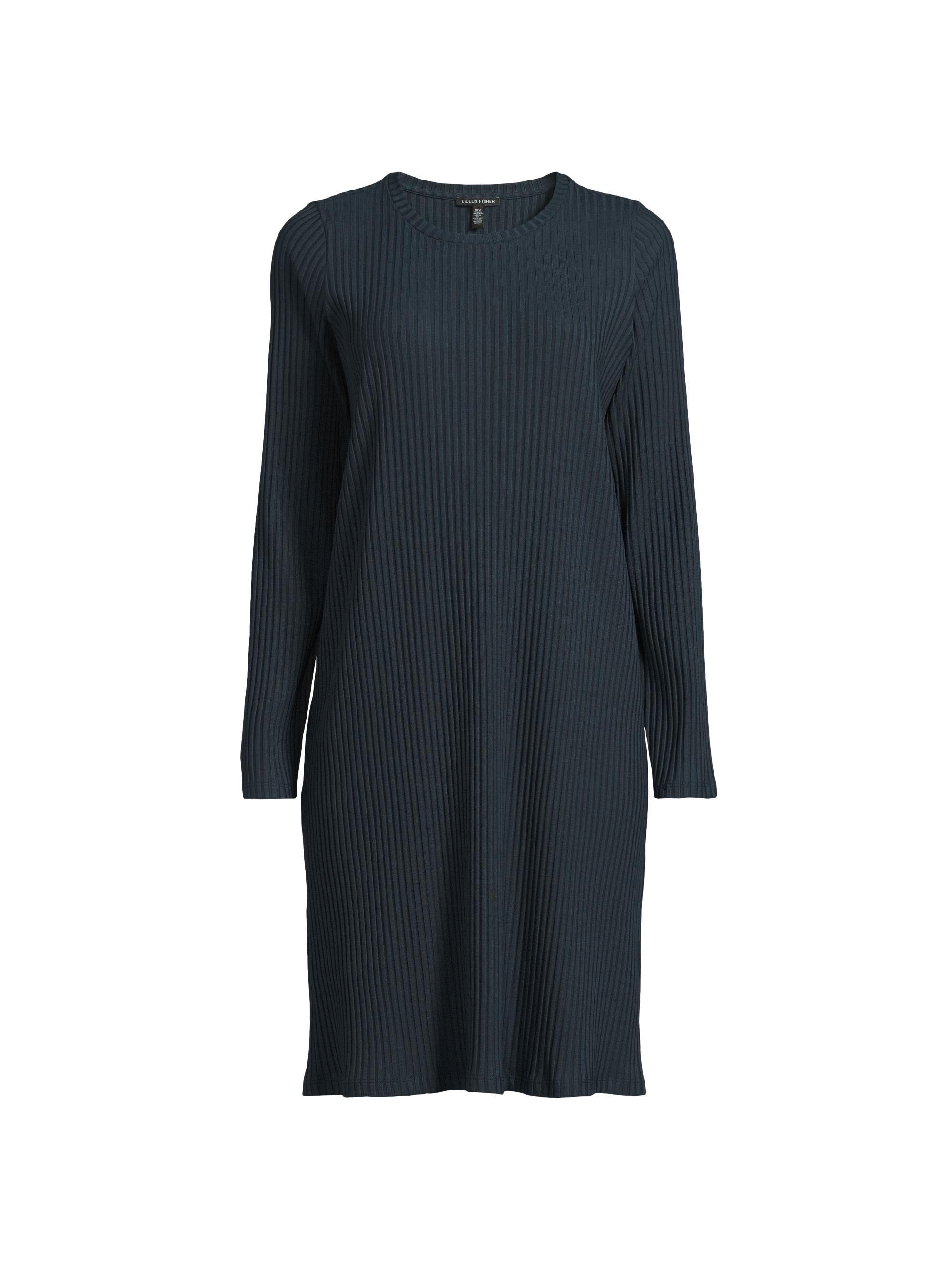 Eileen Fisher Women's Crewneck Ribbed Midi-Dress - Deep Adriatic