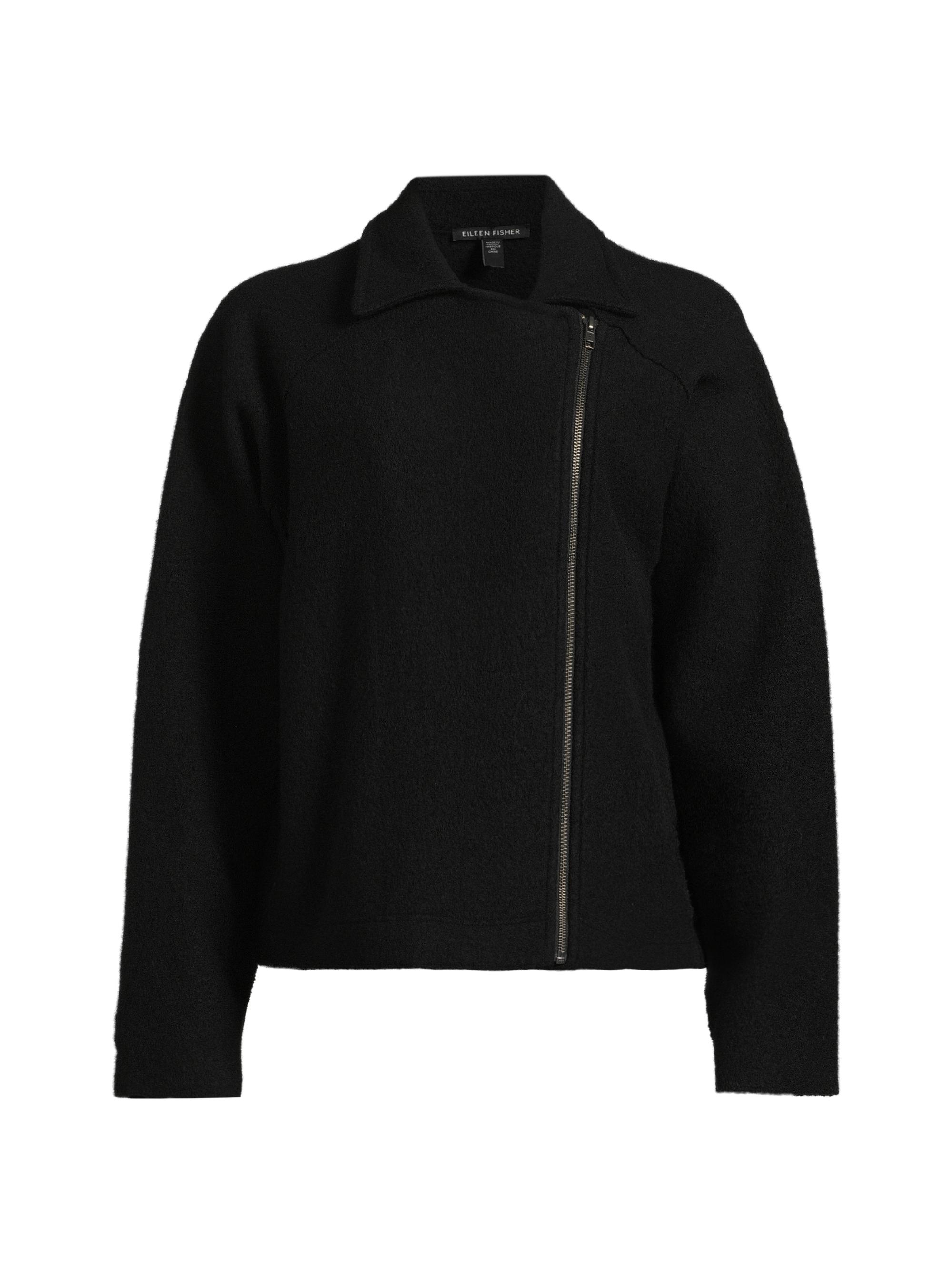 Eileen Fisher Women's Motorcycle Zip Jacket - Black