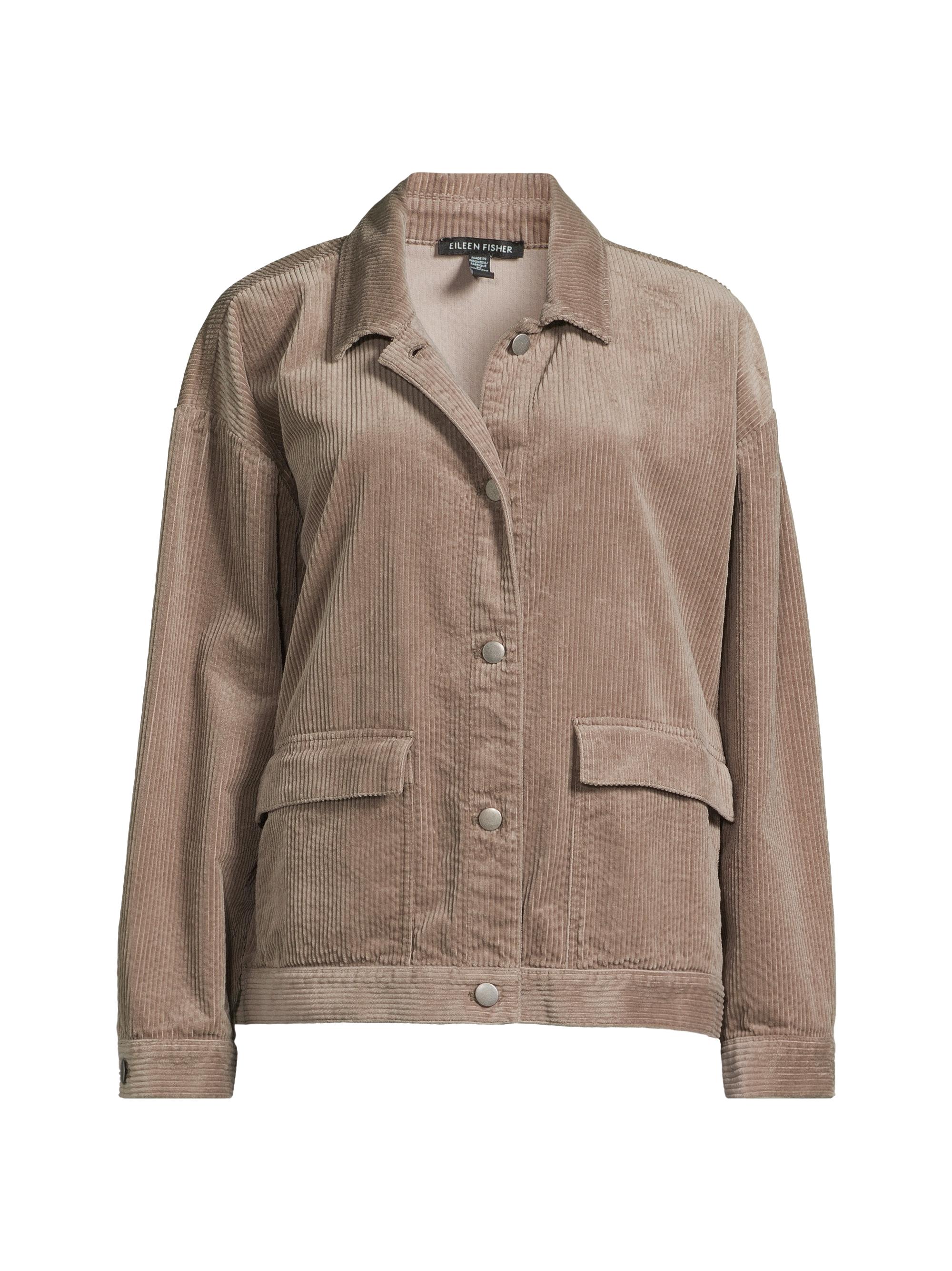 Eileen Fisher Women's Classic Corduroy Shirt Jacket - Taupe