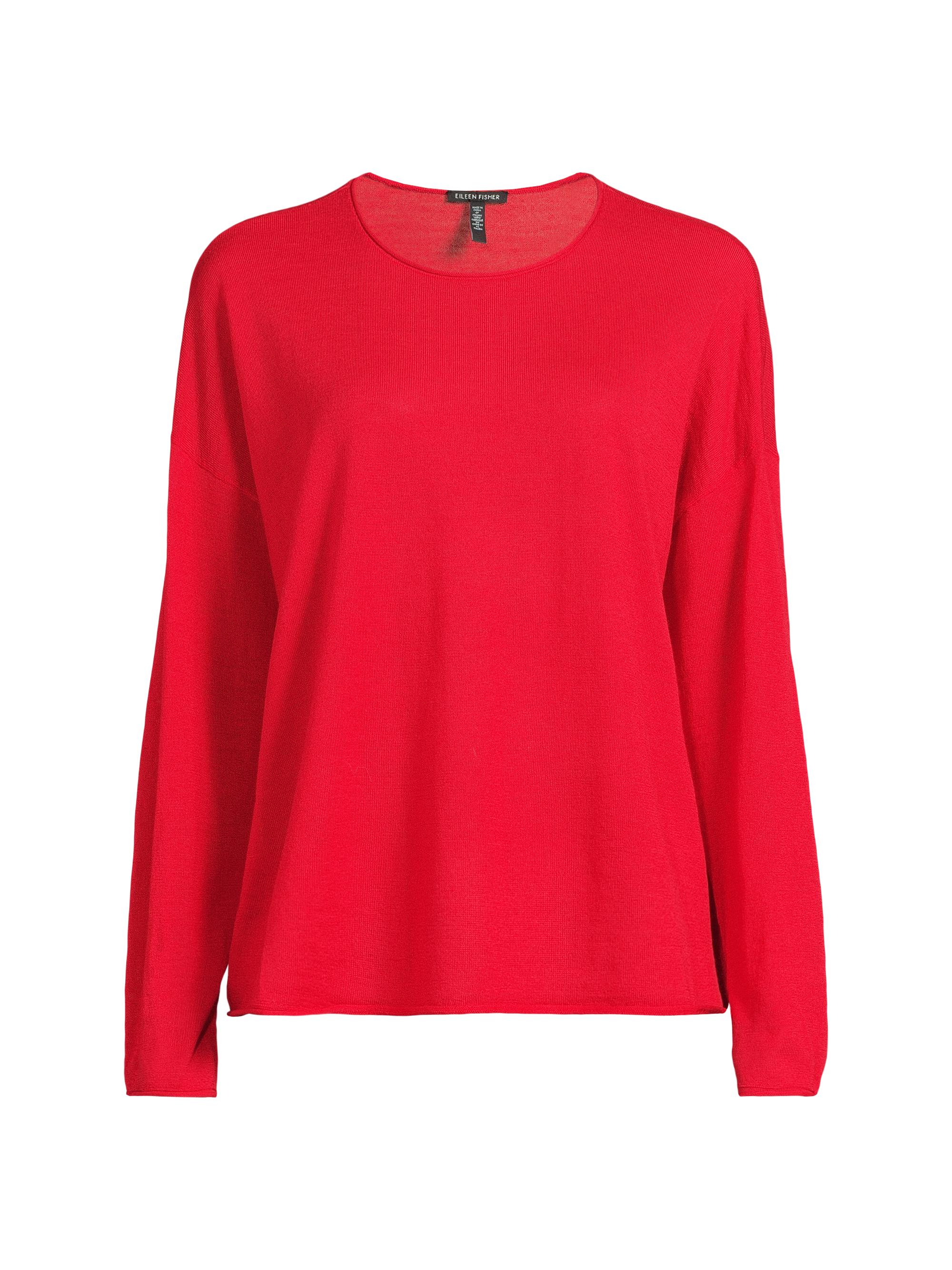 Eileen Fisher Women's Merino Wool Crewneck Sweater - Red Poppy
