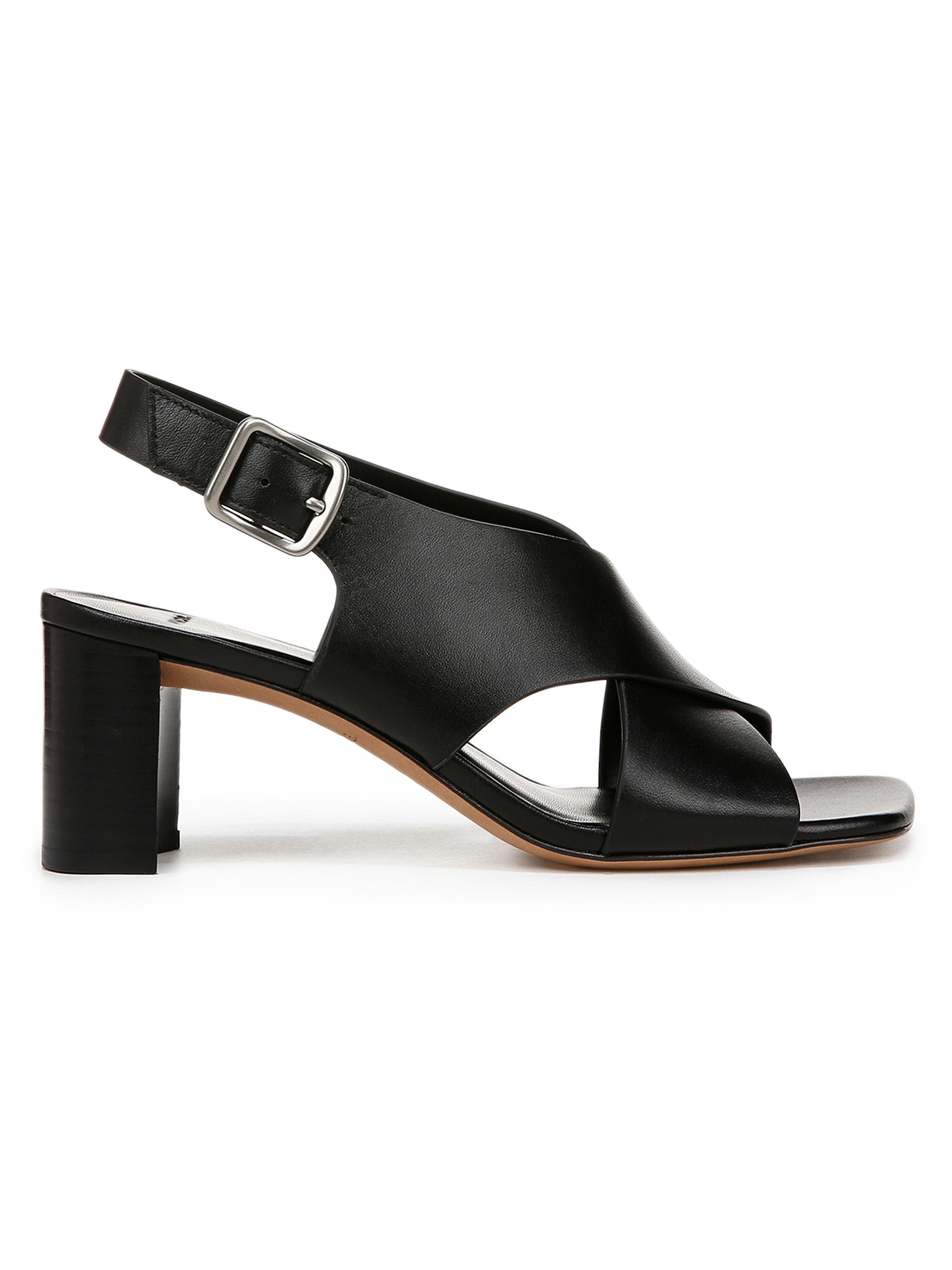 Vince Women's Omega Leather Slingback Sandals - Black
